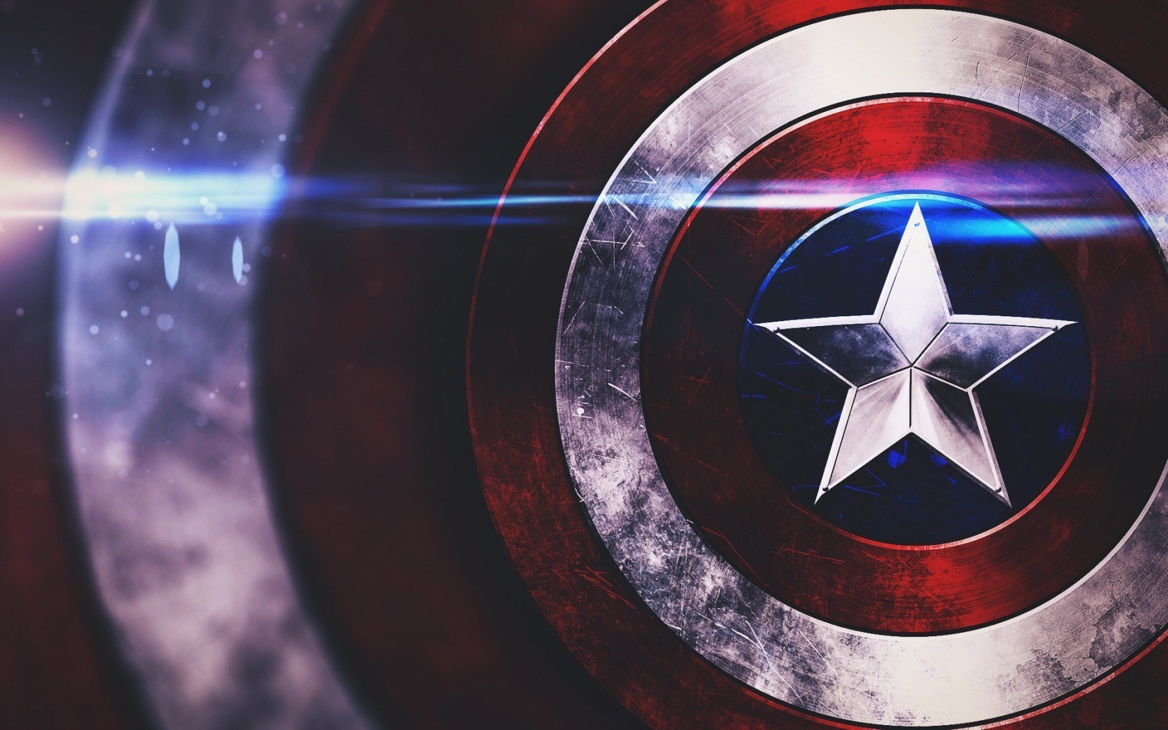 Captain America Stars Optical Flares Macro Shields 1680x1050