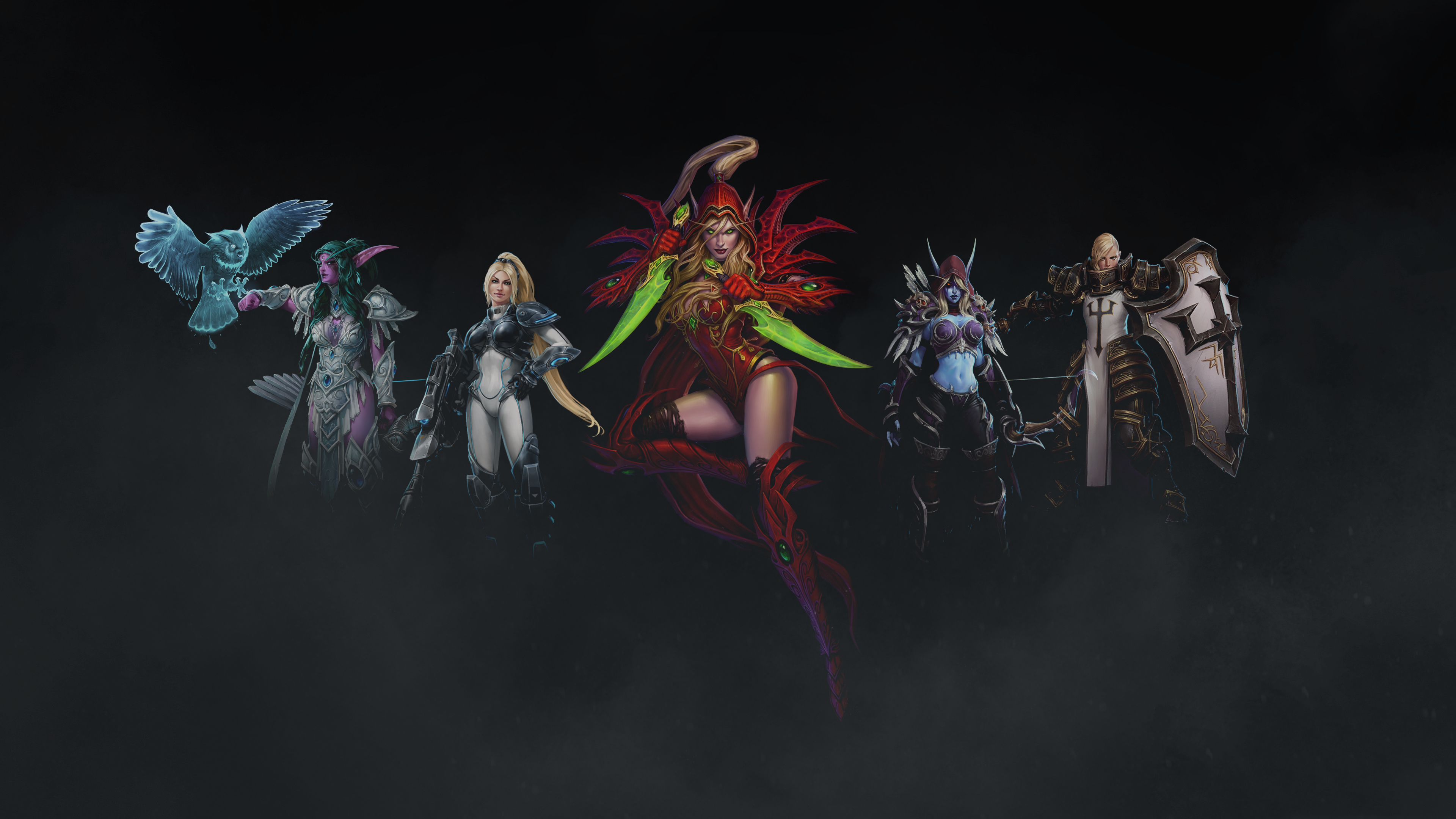 Heroes Of The Storm Tyrande Nova Valeera Sylvanas Windrunner Johanna World Of Warcraft 3840x2160