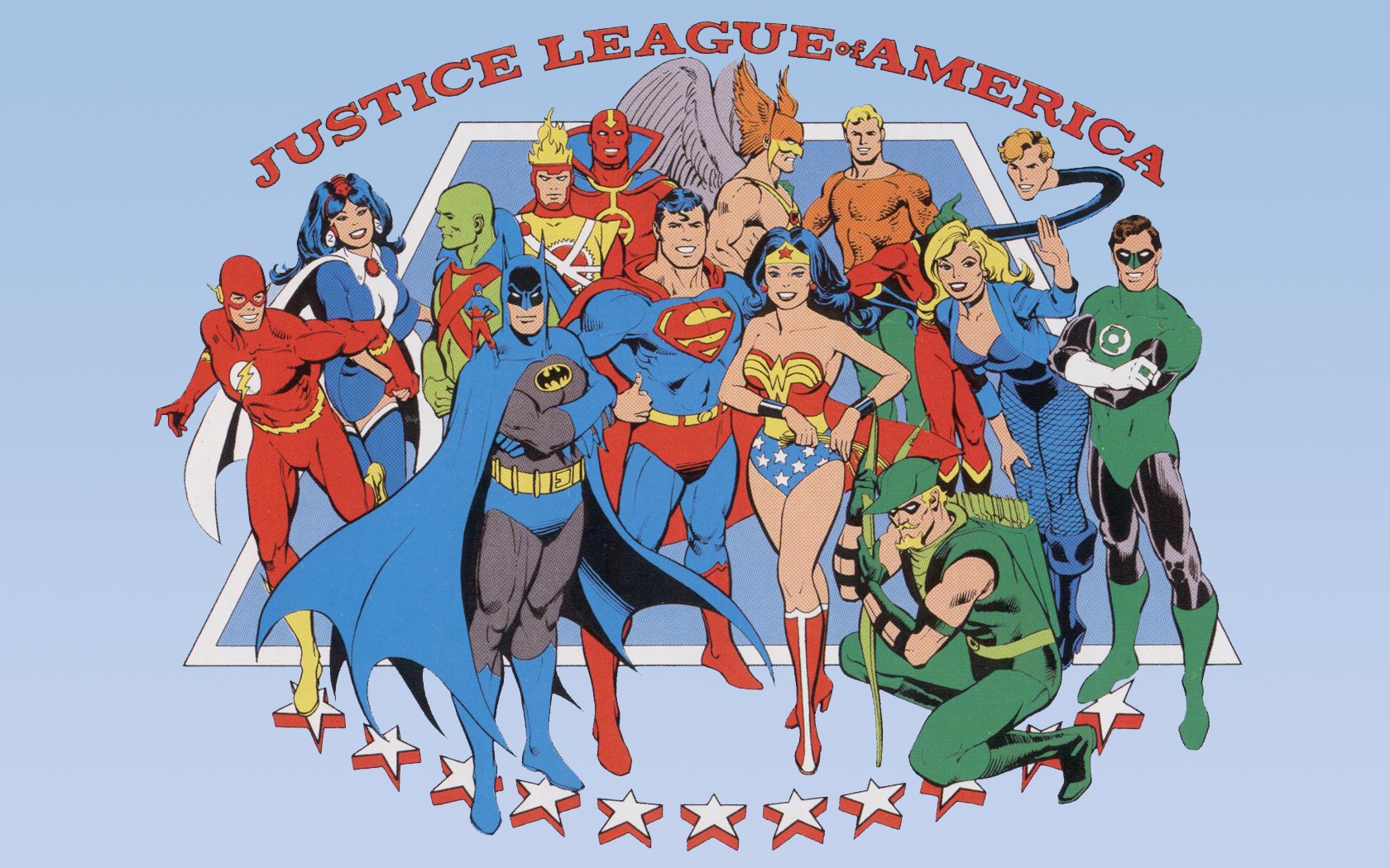 DC Comics Justice League Batman The Flash Wonder Woman Green Arrow Green Lantern Aquaman Black Canar 1680x1050
