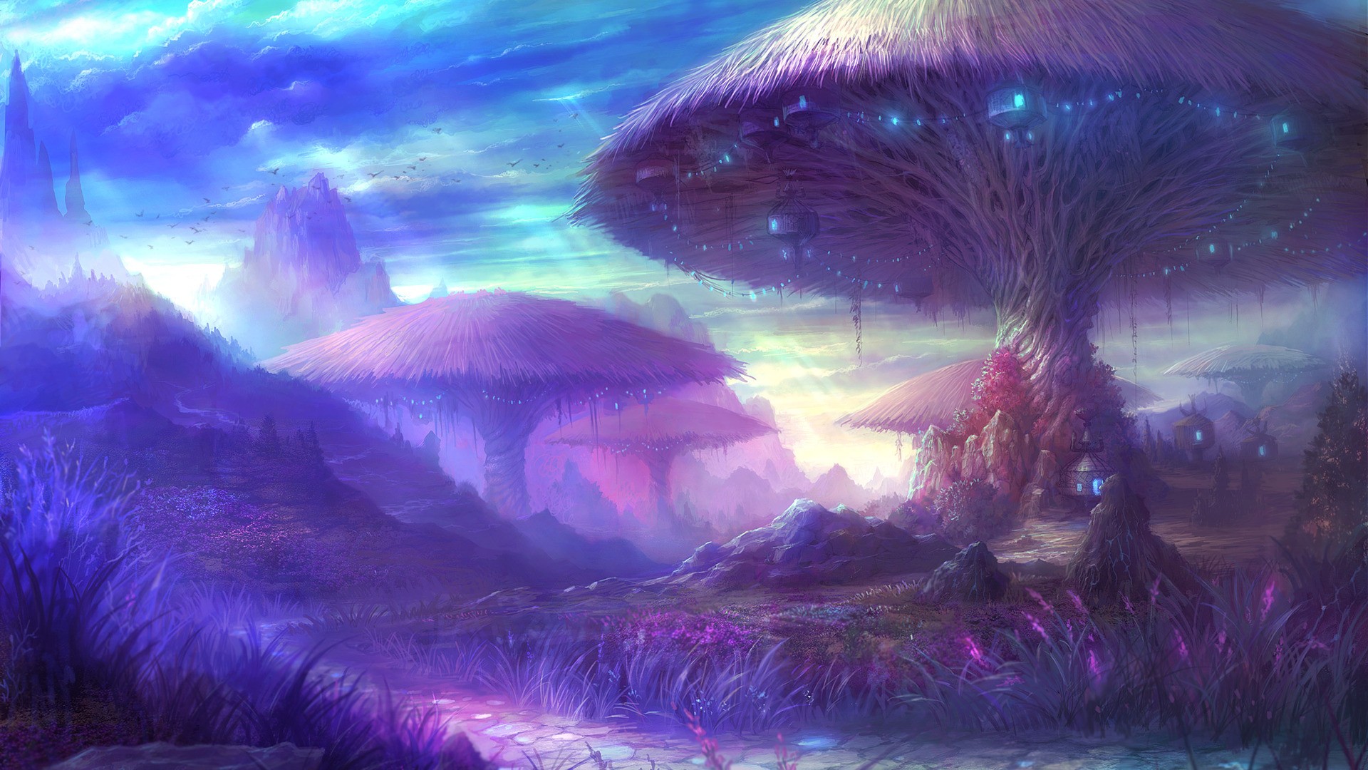 Fantasy Art Magic Mushrooms Aion Aion Online 1920x1080