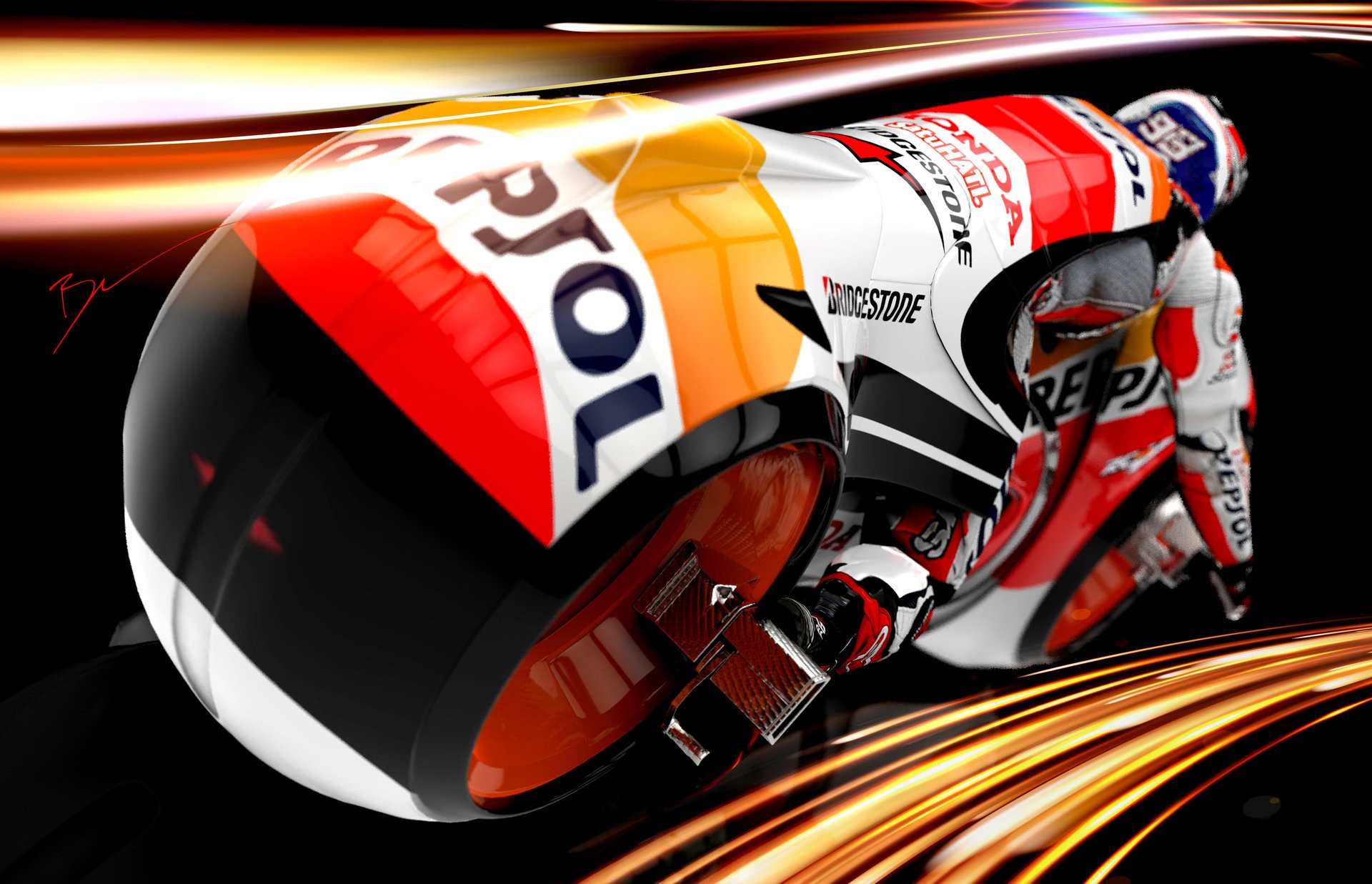 Moto GP Tron Motorcycle Marc Marquez 1920x1237