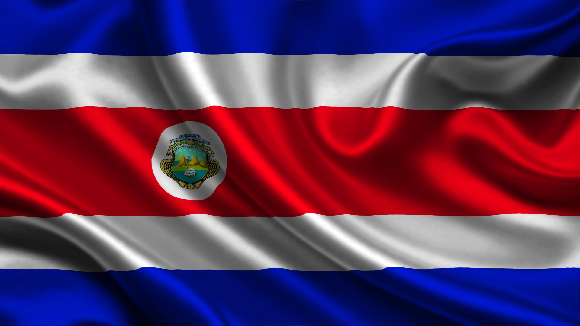 Costa Rica Flag Digital Art 1920x1080