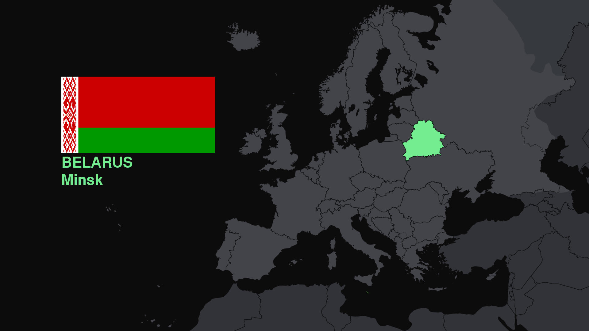 Belarus Europe Flag Map 1920x1080