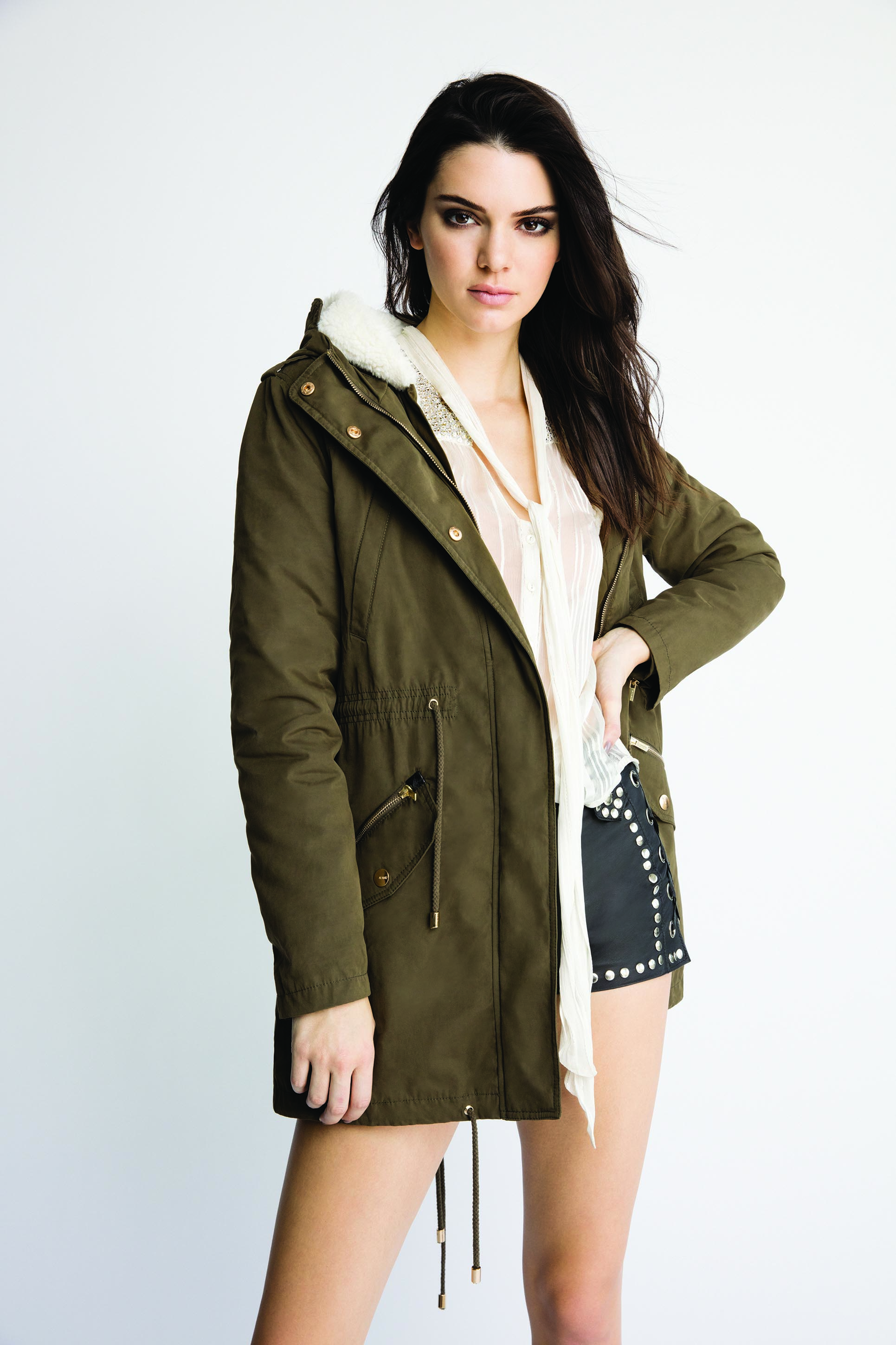 Kendall Jenner Women Model Brunette Dark Hair Legs Green Jacket 1931x2896