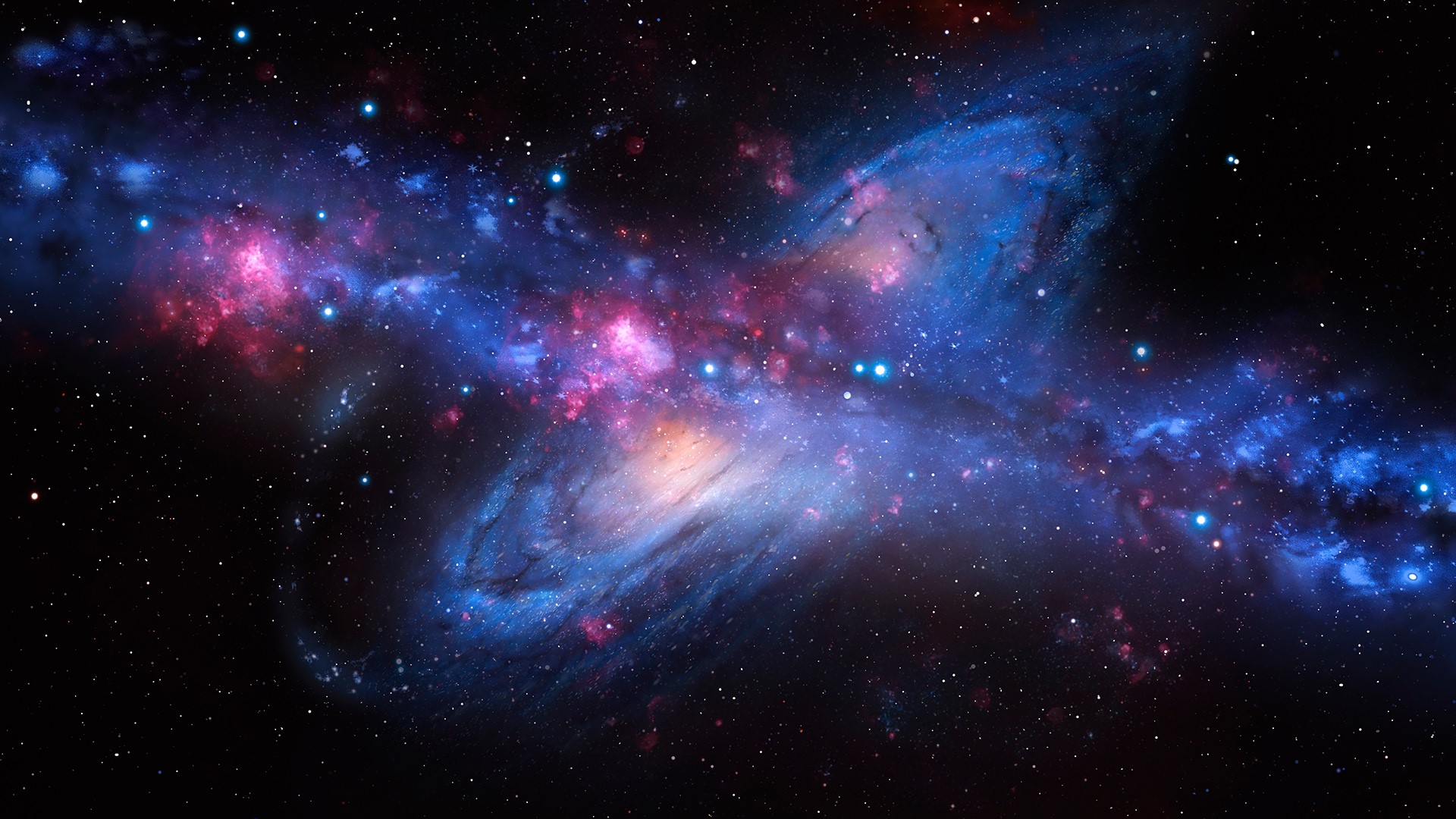 Artwork Stars Space Galaxy Milky Way Andromeda 1920x1080