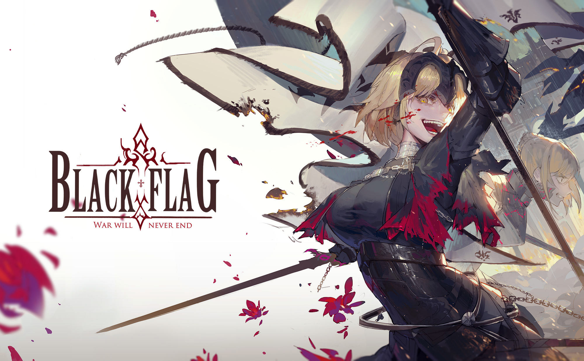 Fate Series Fate Grand Order Fate Stay Night Anime Girls Saber Alter Jeanne Darc Alter White Backgro 2000x1236