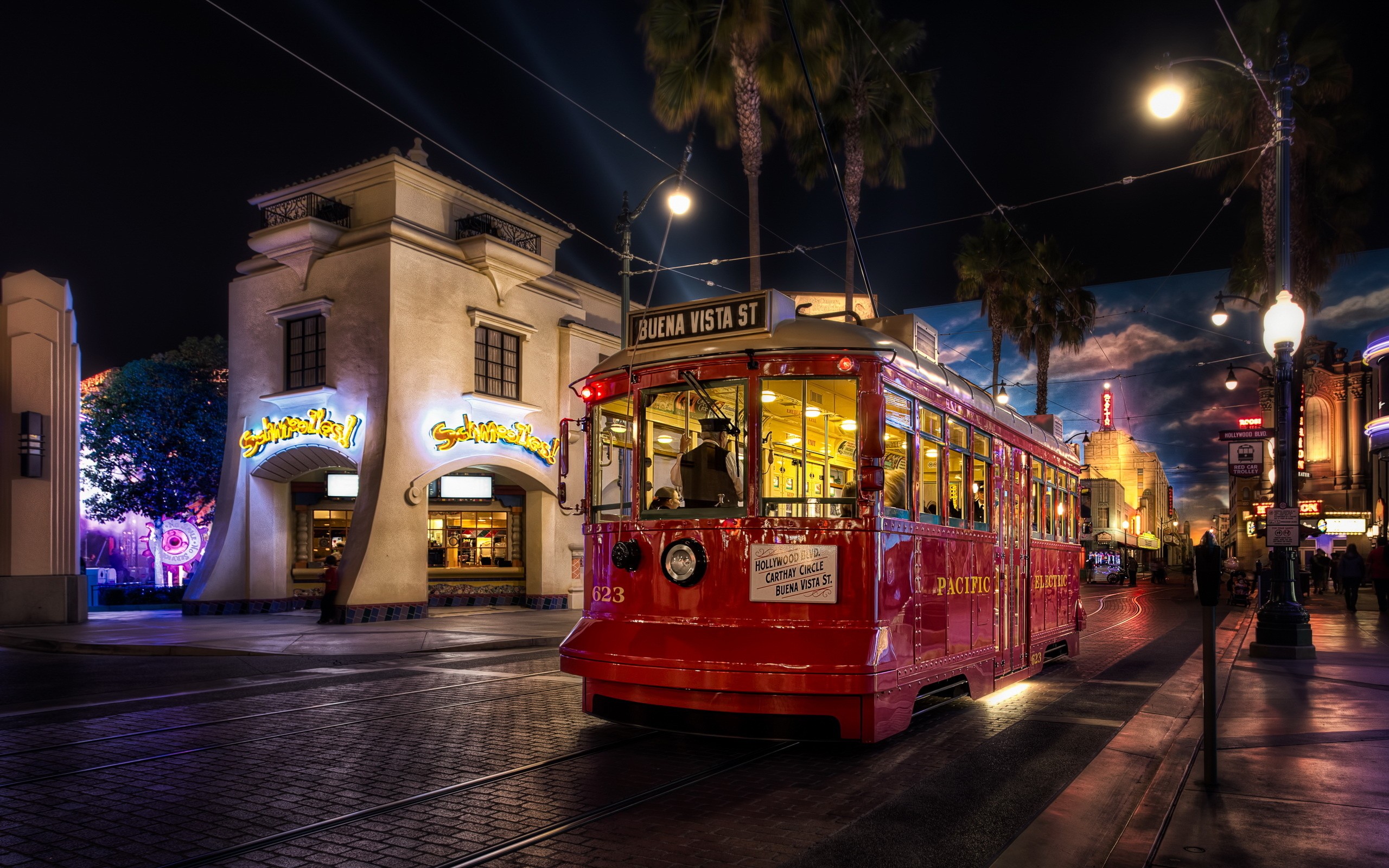 Night City Vehicle HDR Disneyland 2560x1600