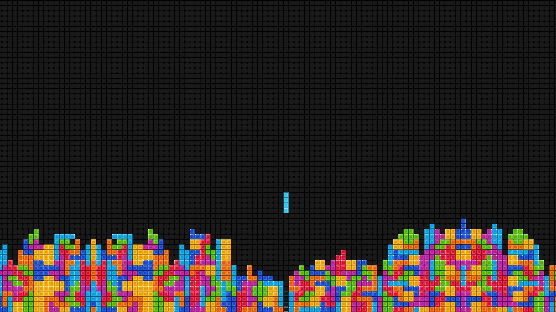 Tetris Video Games Black Digital Art Drawing Colorful 1920x1080