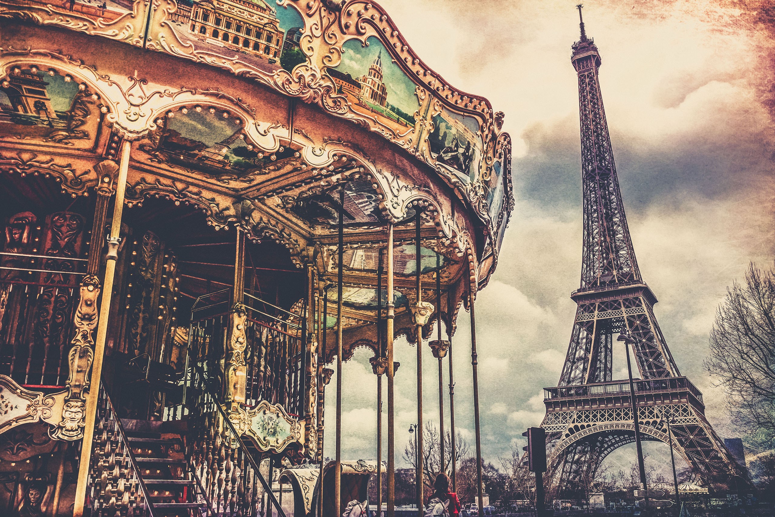 Paris Eiffel Tower Carousel 2560x1707