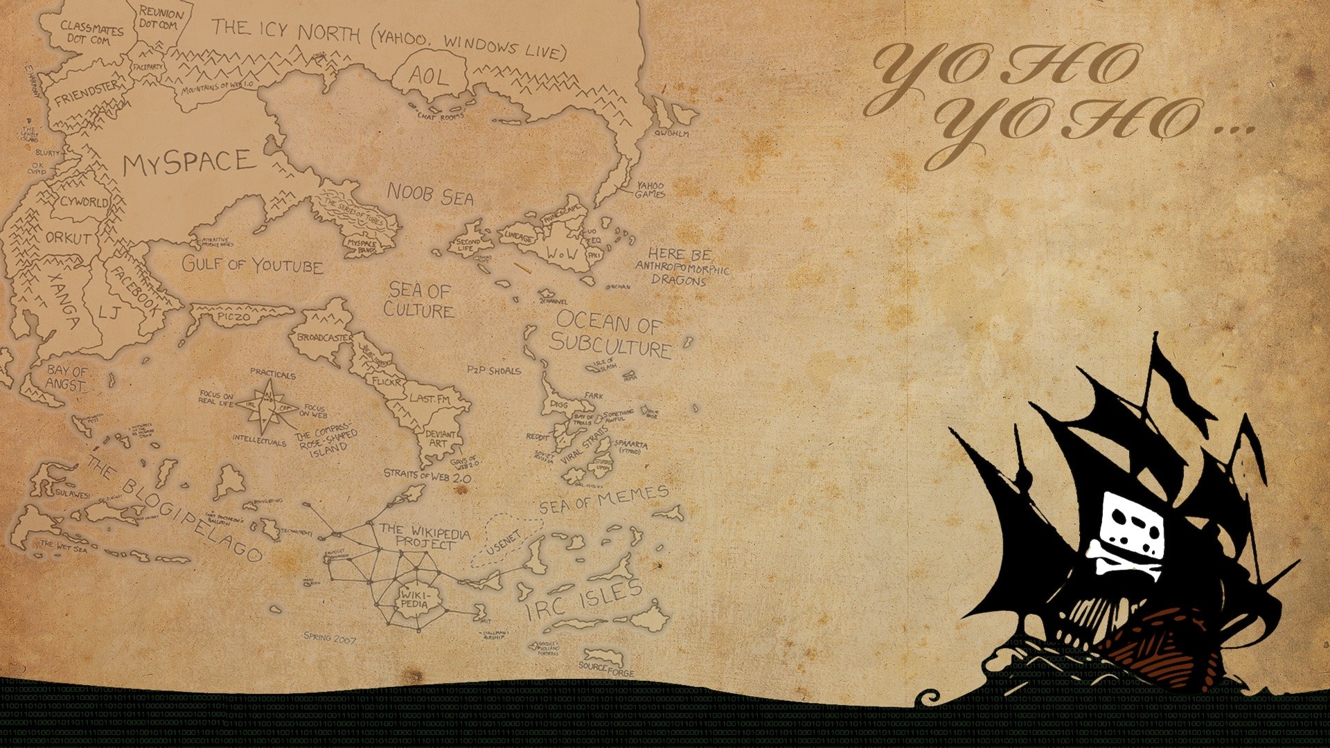 Map Social Networks Humor Pirates 1920x1080