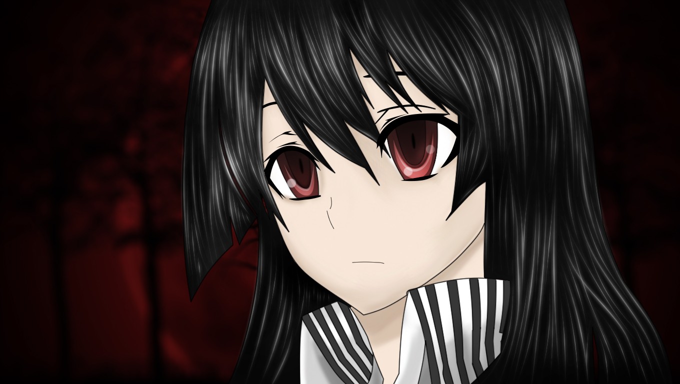 Akame Ga Kill Akame Black Hair Red Eyes 1360x768