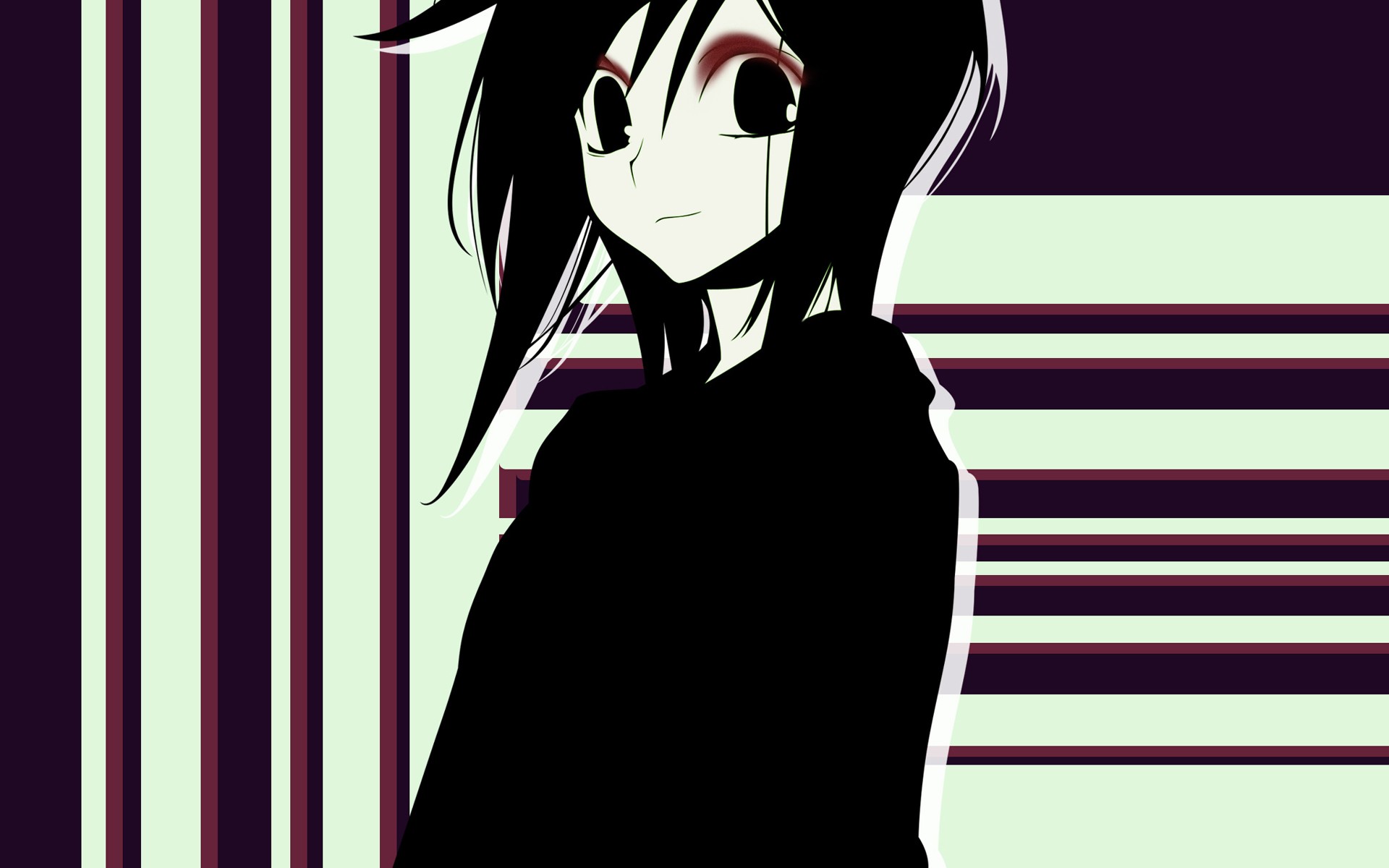 Loveless Minimalism Purple Background Lines Anime Looking At Viewer 1920x1200