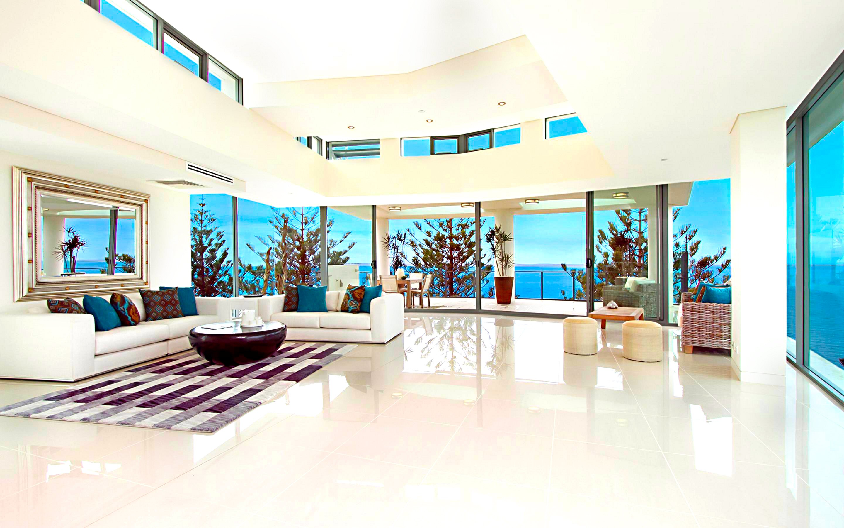 Interior Villa Room Terrace Reflection Architecture 2880x1800