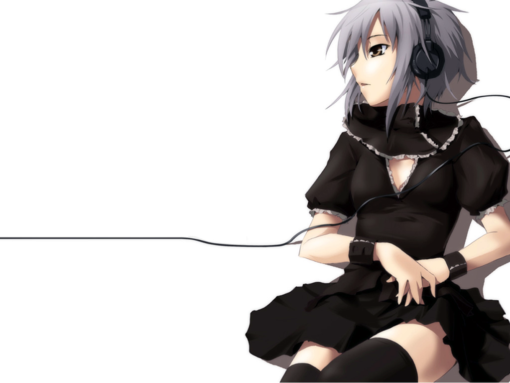 White Anime Sound Music Nagato Yuki Headphones The Melancholy Of Haruhi Suzumiya Anime Girls Simple  1024x768