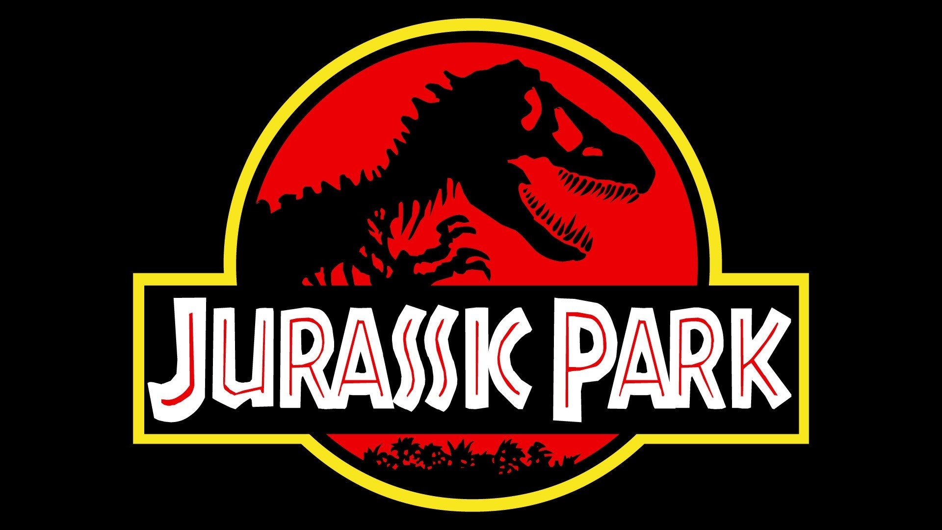 Jurassic Park Logo Silhouette 90s Dinosaurs Movies 1920x1080