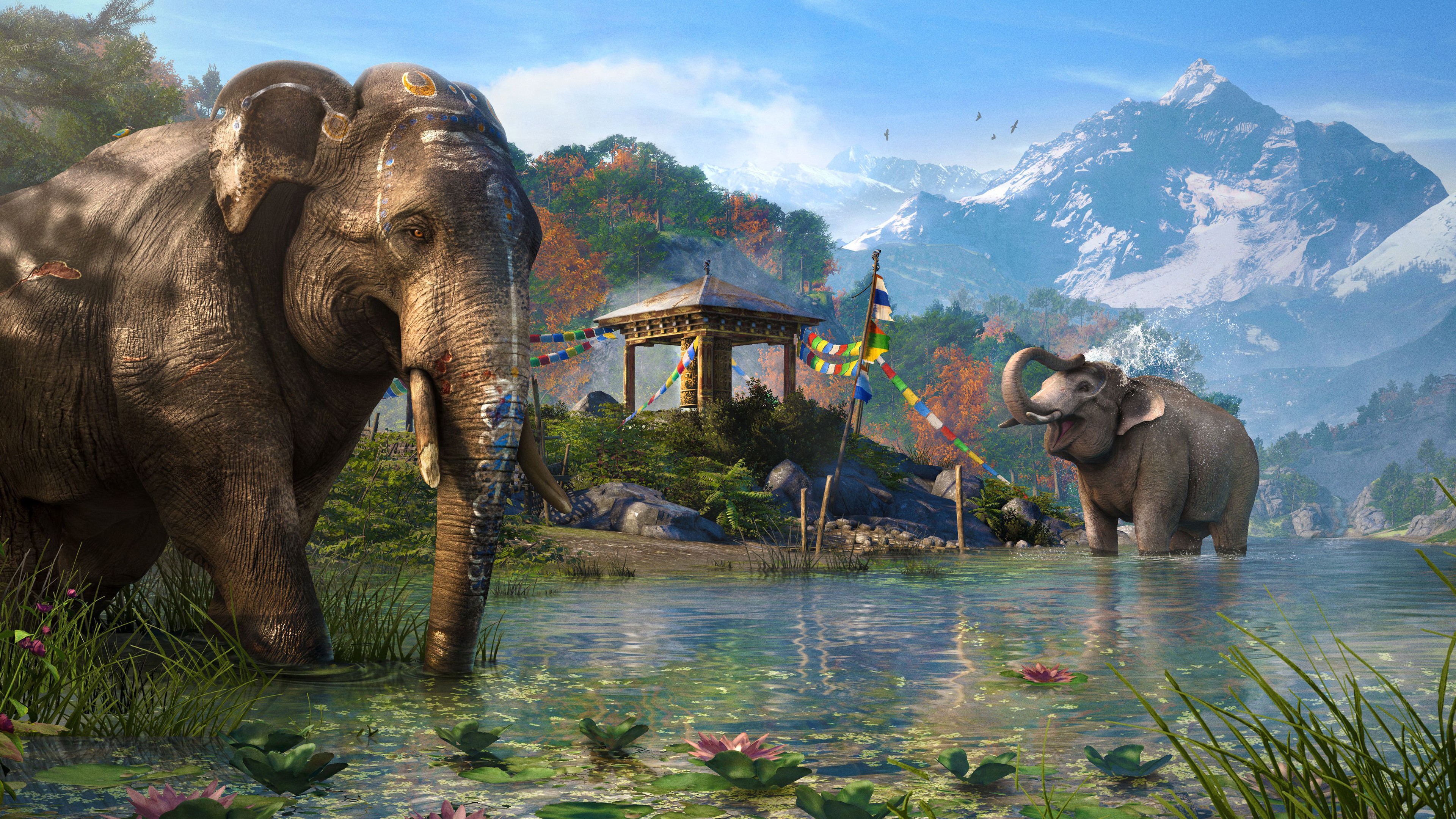 Far Cry 4 Artwork Video Games Far Cry Elephant Ubisoft 2014 Year 3840x2160