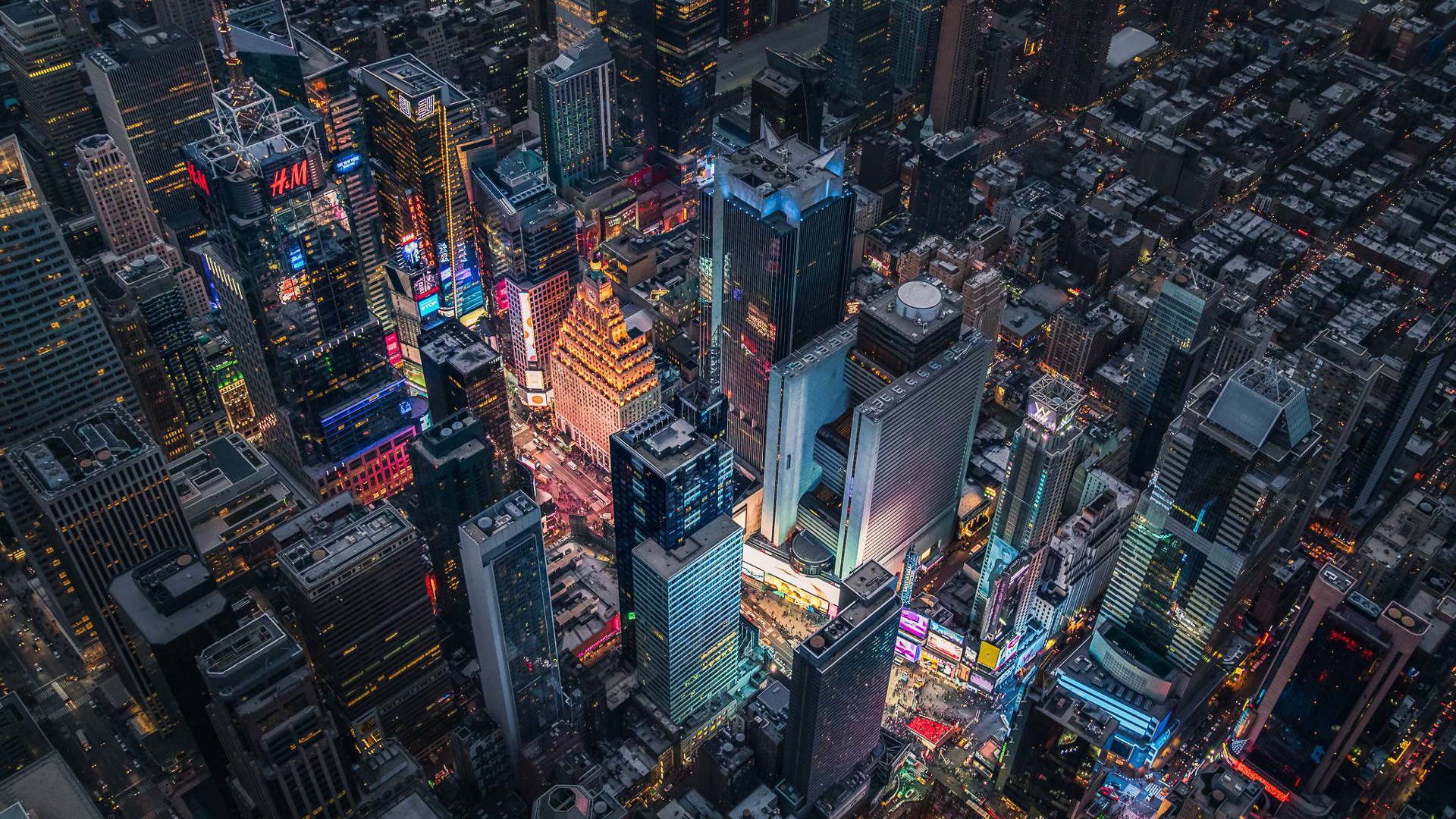 City Skyline New York City Times Square 1920x1080