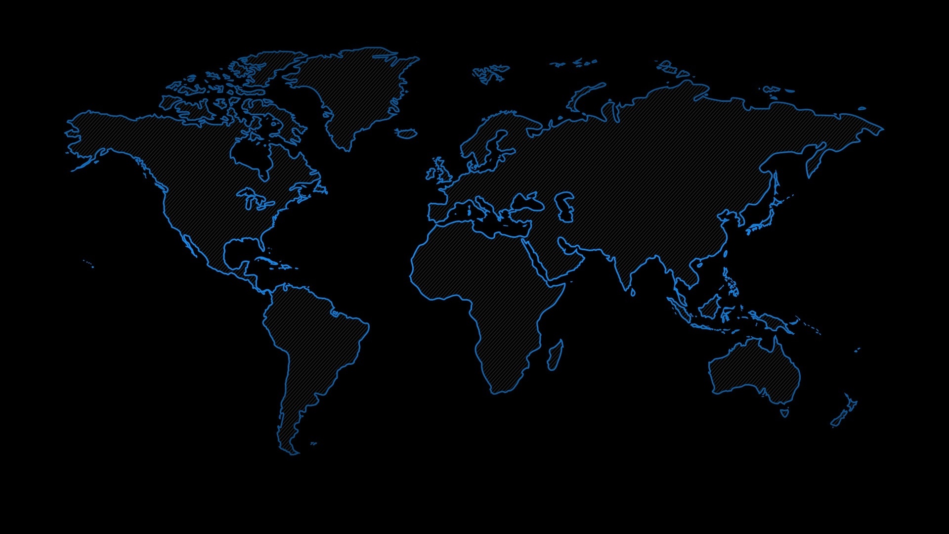 Simple Background Black Background Minimalism Digital Art Map World Map Continents Stripes 1920x1080