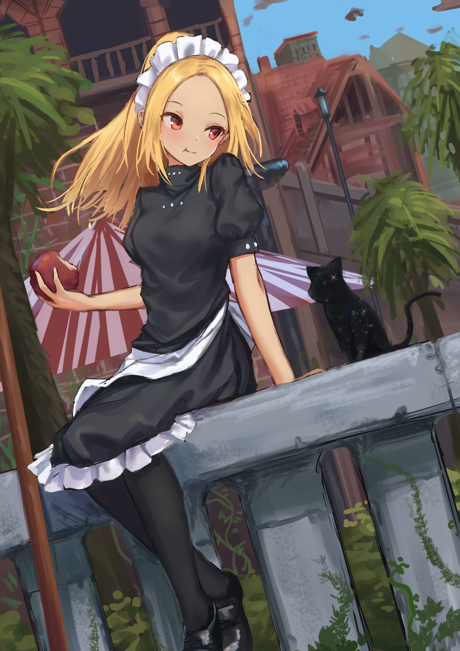 Anime Anime Girls Cats Blonde Red Eyes Gravity Rush Tights 909x1286