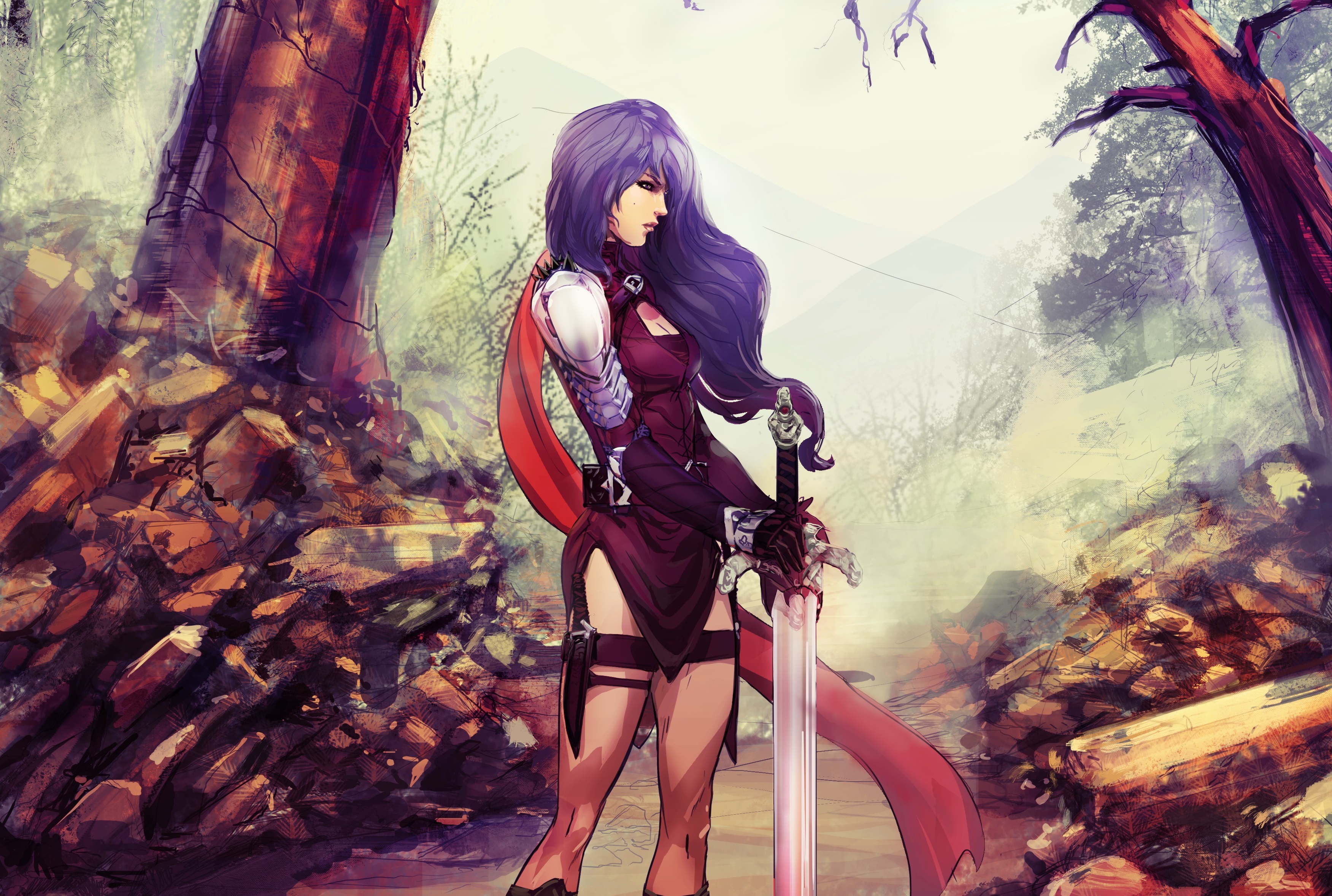 Born Of The Phoenix Fantasy Art Fantasy Warrior Phoenix Destiny Reforged Misanthropy Crimson Sapphir 3503x2357
