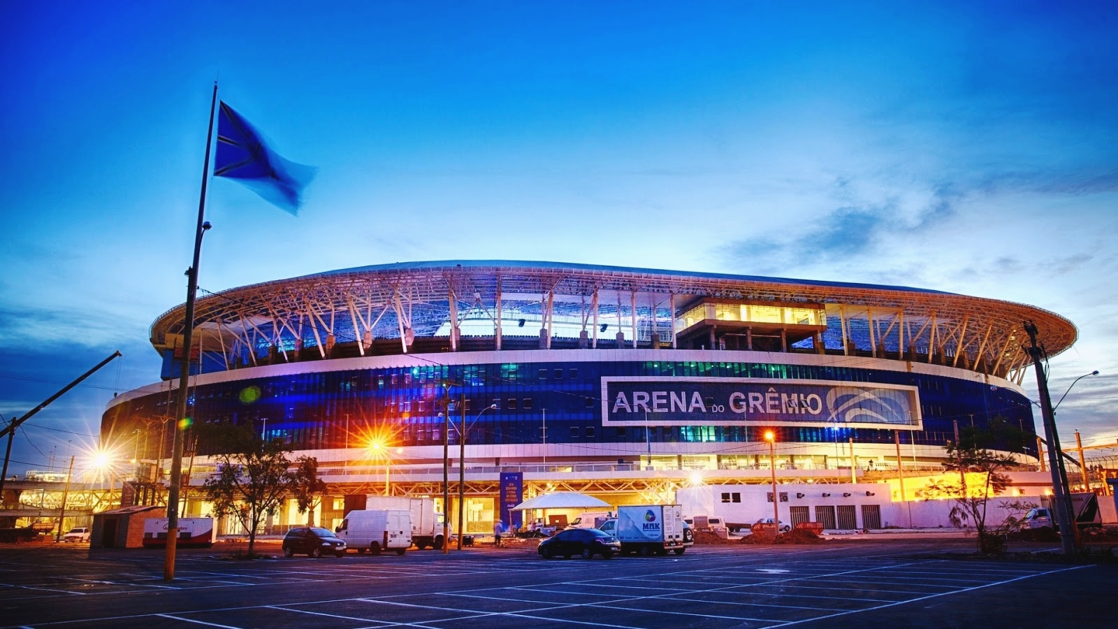 Gremio Porto Alegre Soccer Clubs Stadium Blue Evening 1600x900