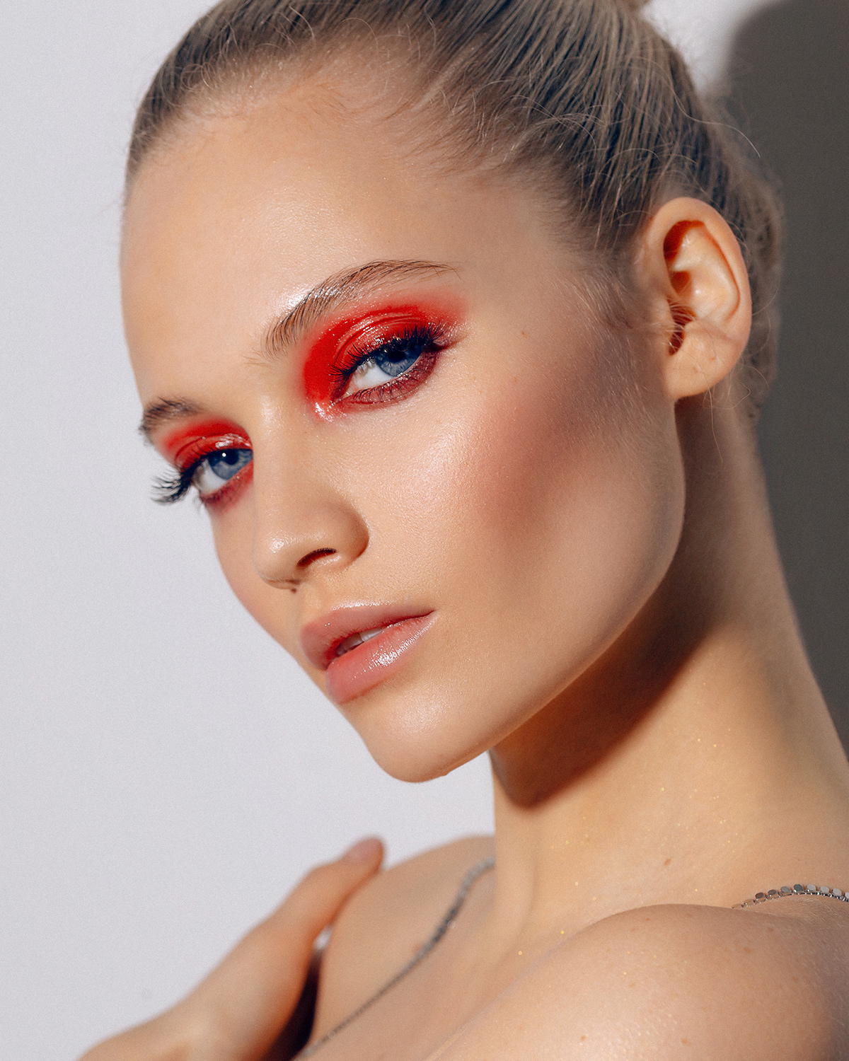 Elena Volotova Women Blonde Hairbun Makeup Dress Eyeshadow Looking At Viewer Lipstick Lip Gloss Blus 1200x1500