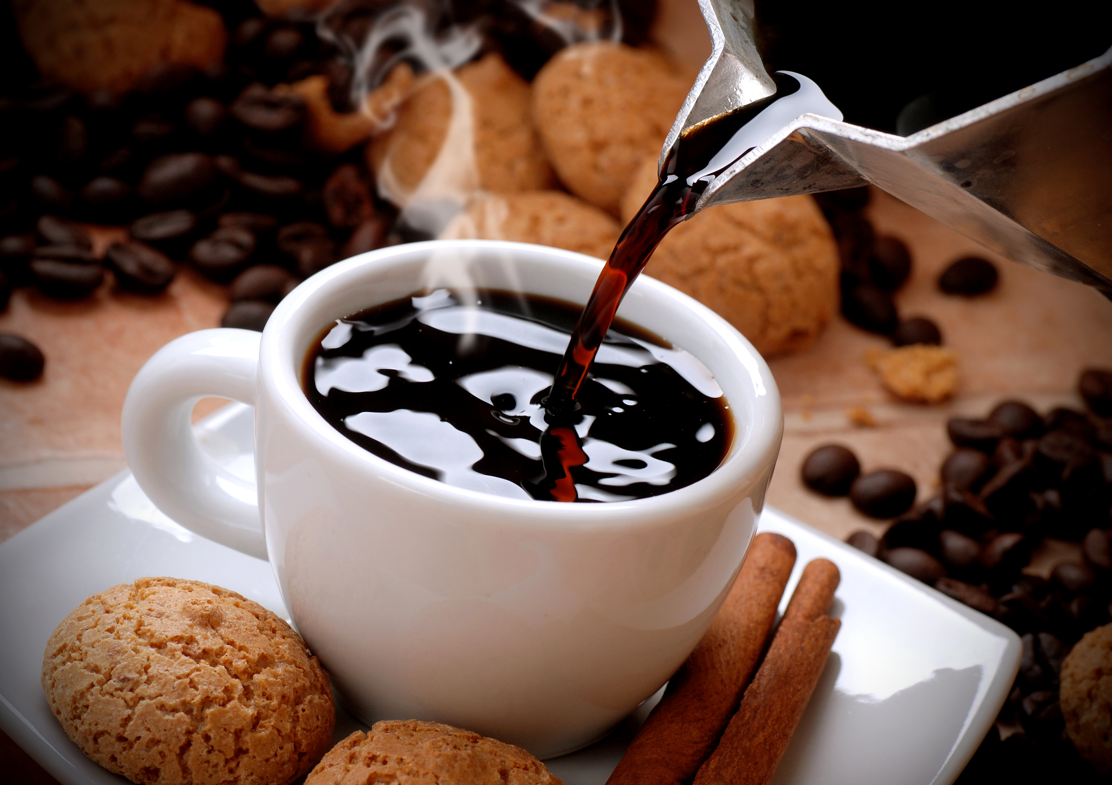 Coffee Coffee Beans Cup Biscuit Cinnamon 3592x2538