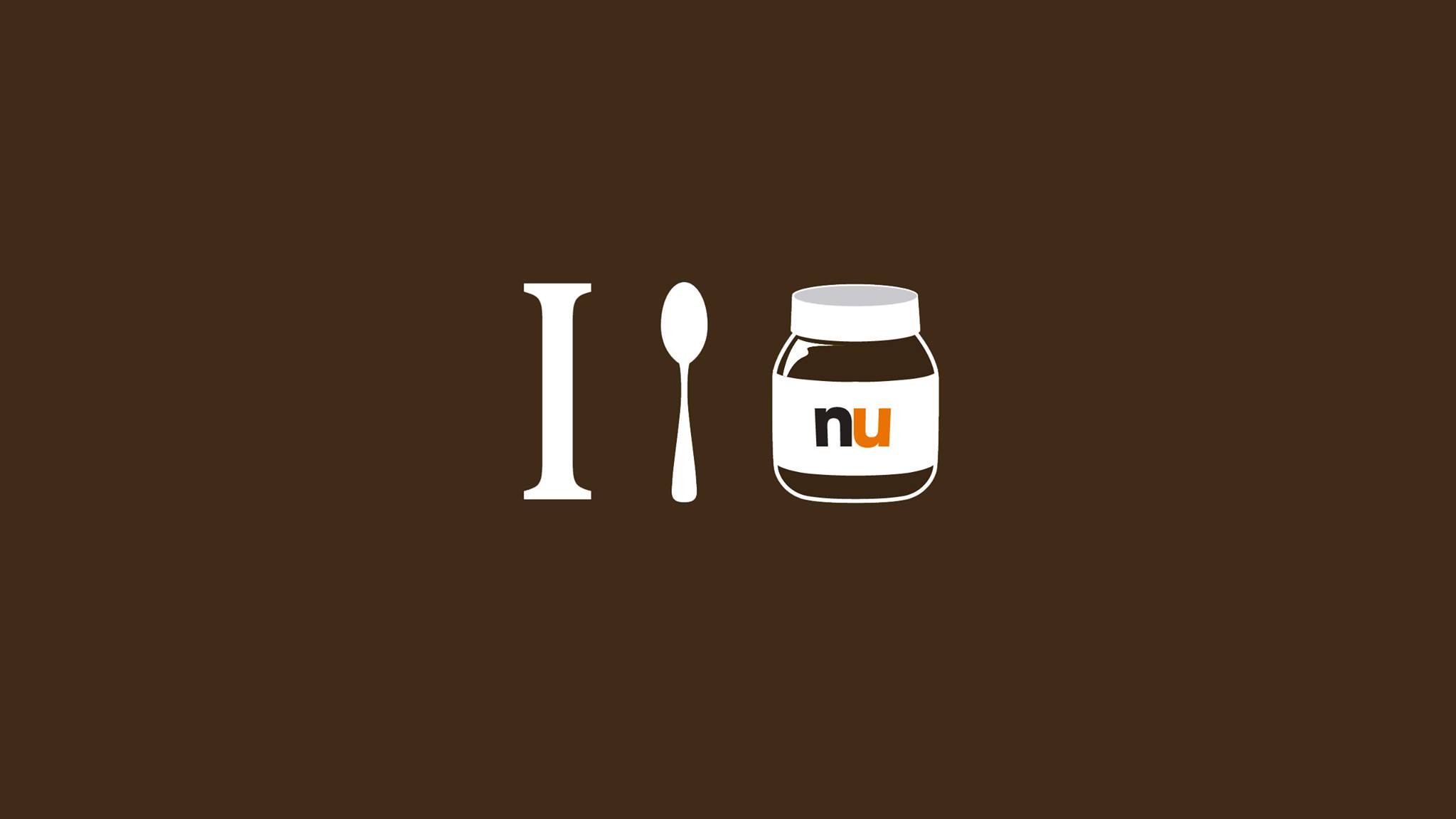 Minimalism Nutella Love Humor Brown Brown Background Spoon 2048x1152