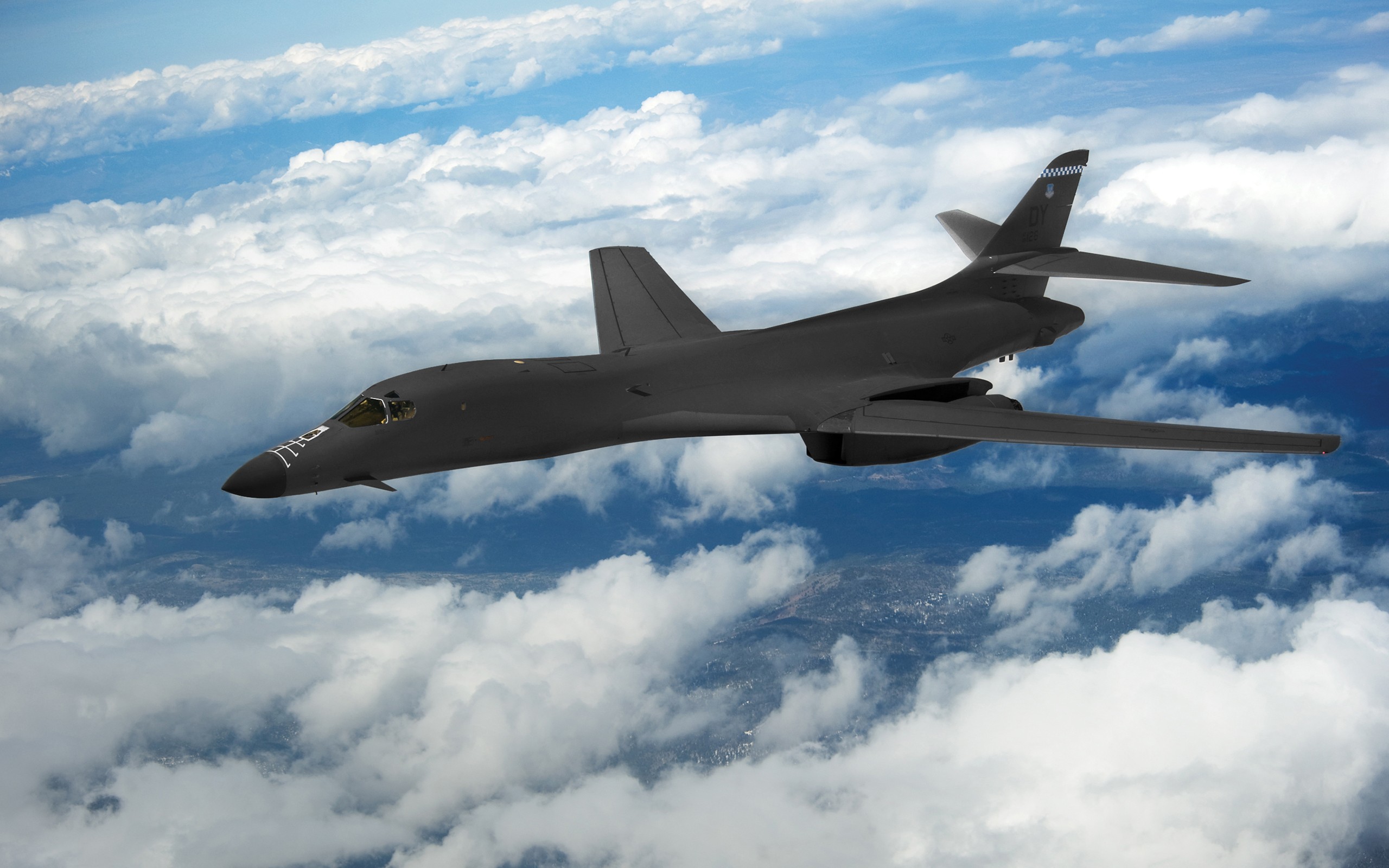 Rockwell B 1 Lancer Bomber Strategic Bomber Military Aircraft Aircraft US Air Force Clouds 2560x1600