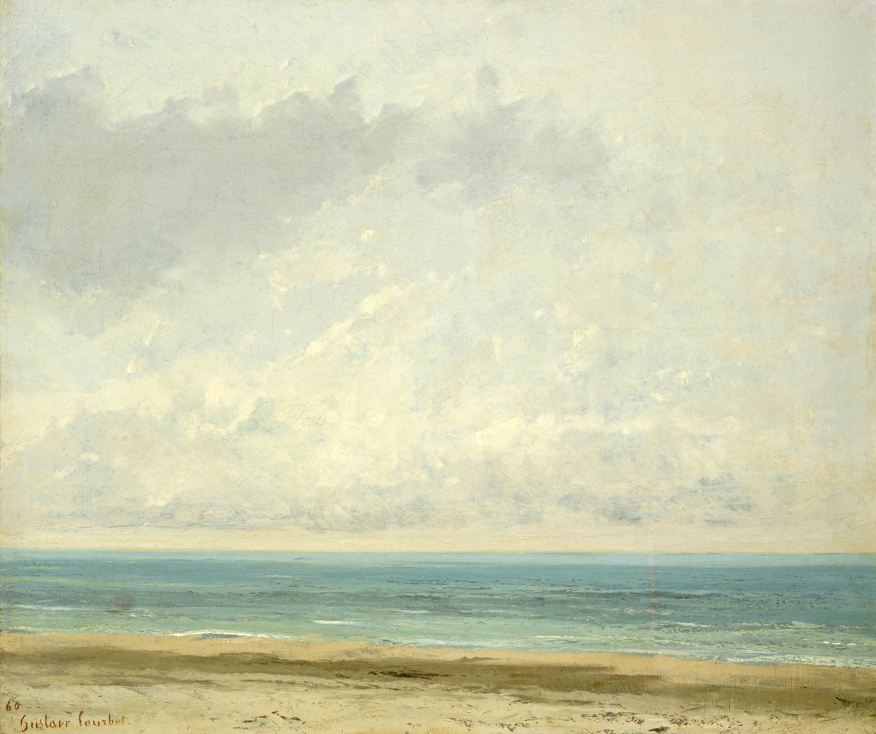 Gustave Courbet Classic Art Painting Sky Sea Nature Beach 2888x2421