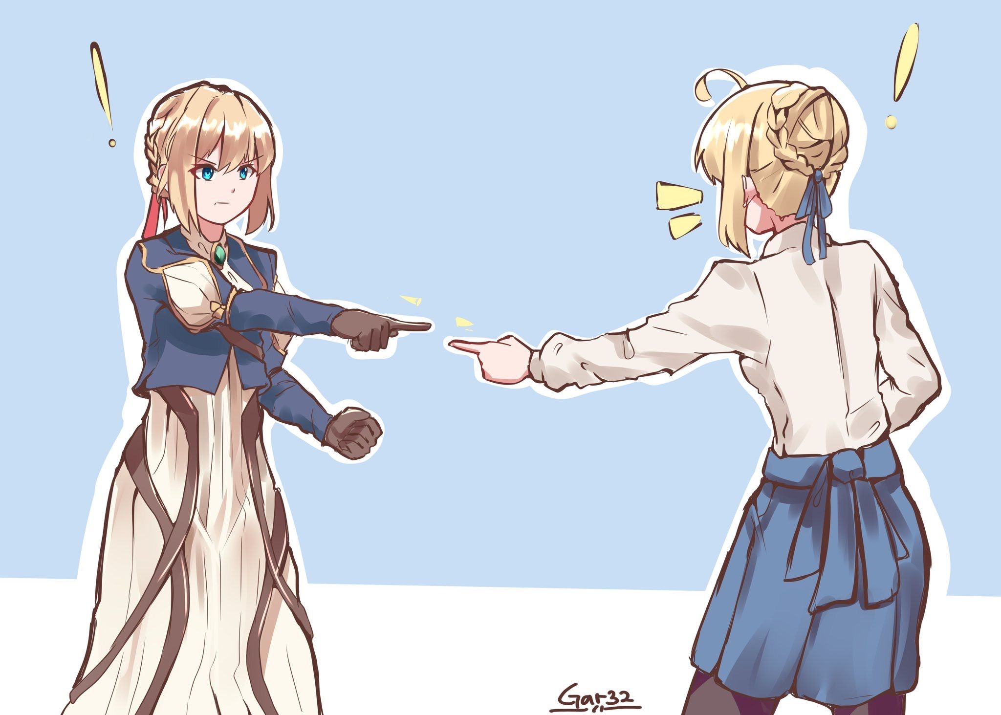 Fate Stay Night Violet Evergarden Anime Saber Violet Evergarden Anime Girls Crossover Fate Series Bl 2048x1463
