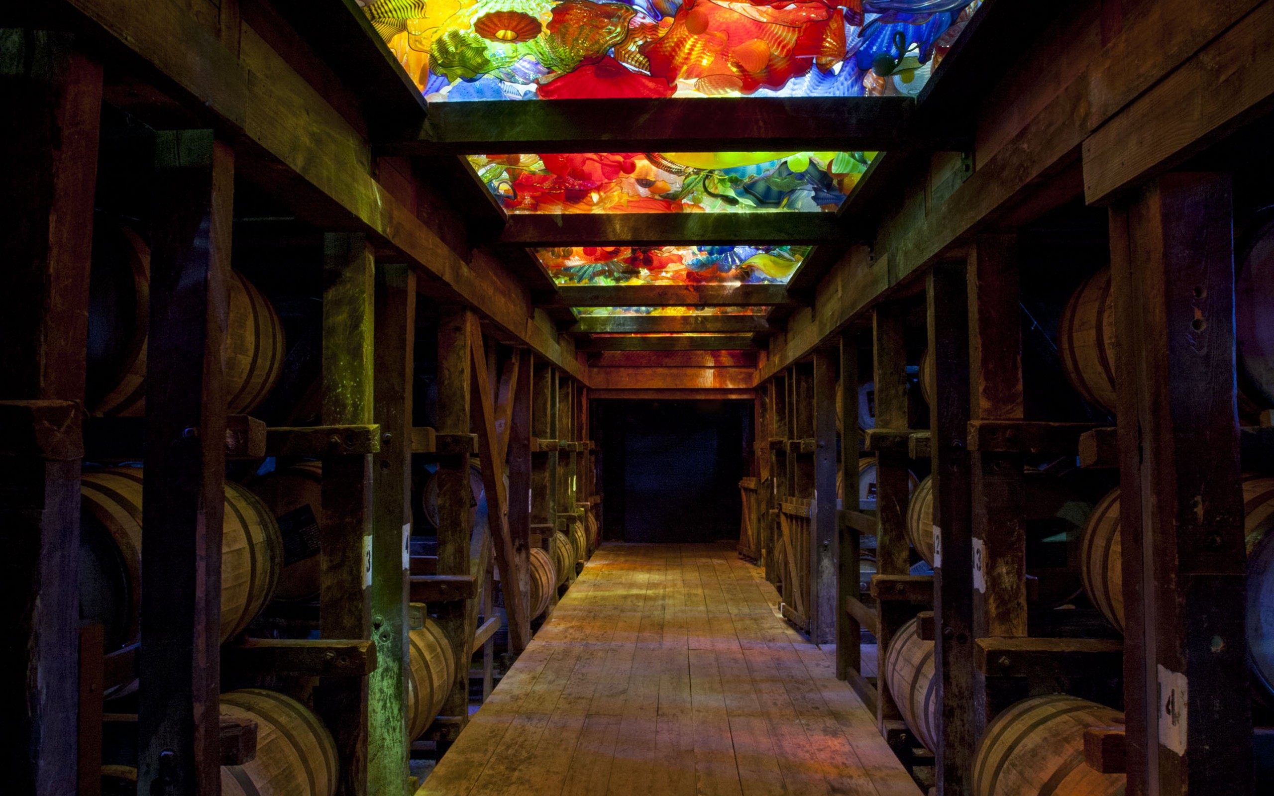 Stained Glass Colorful Alcohol Barrels 2560x1600