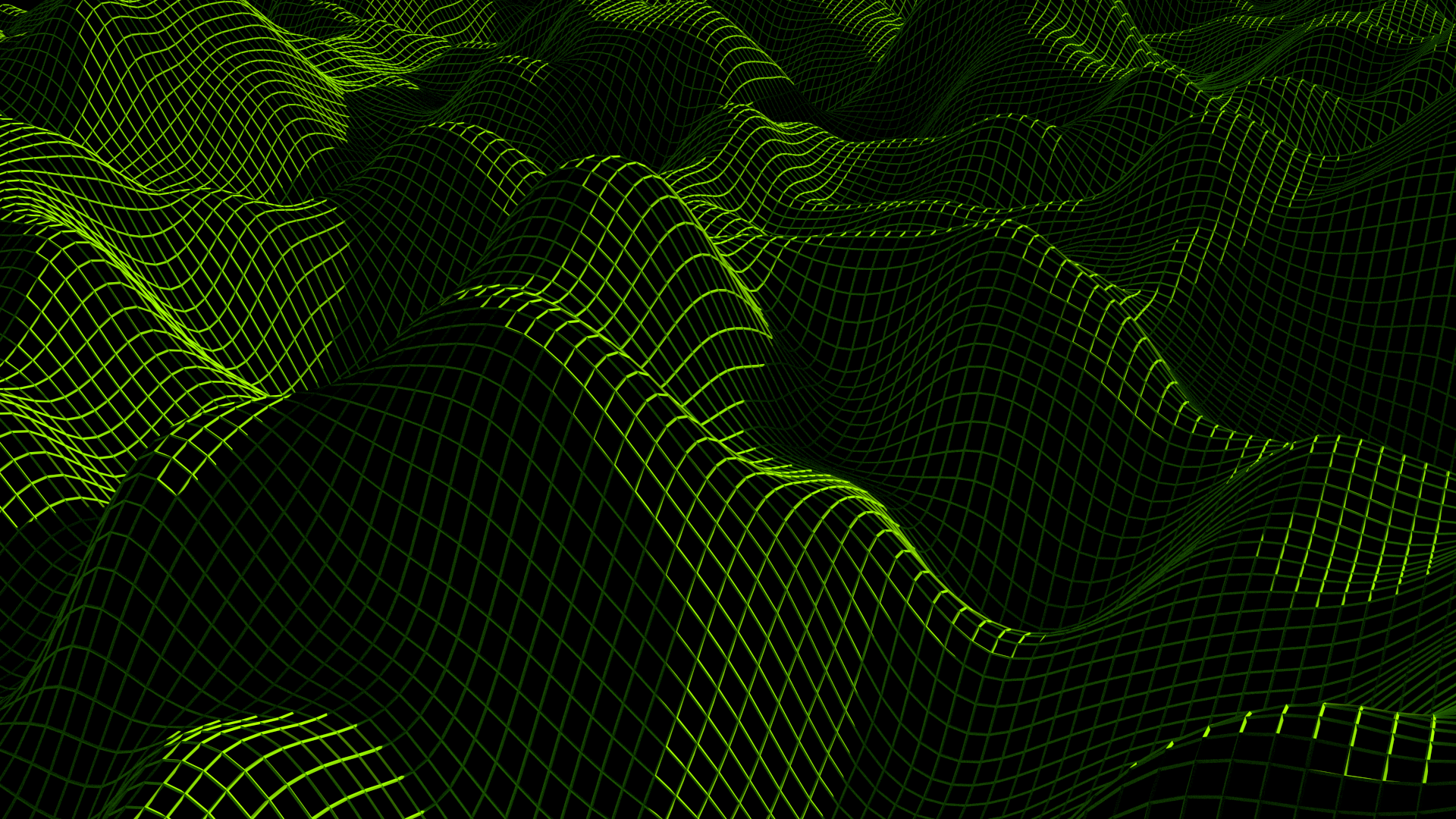 Abstract 3D Render Hills Landscape Wireframe 1920x1080