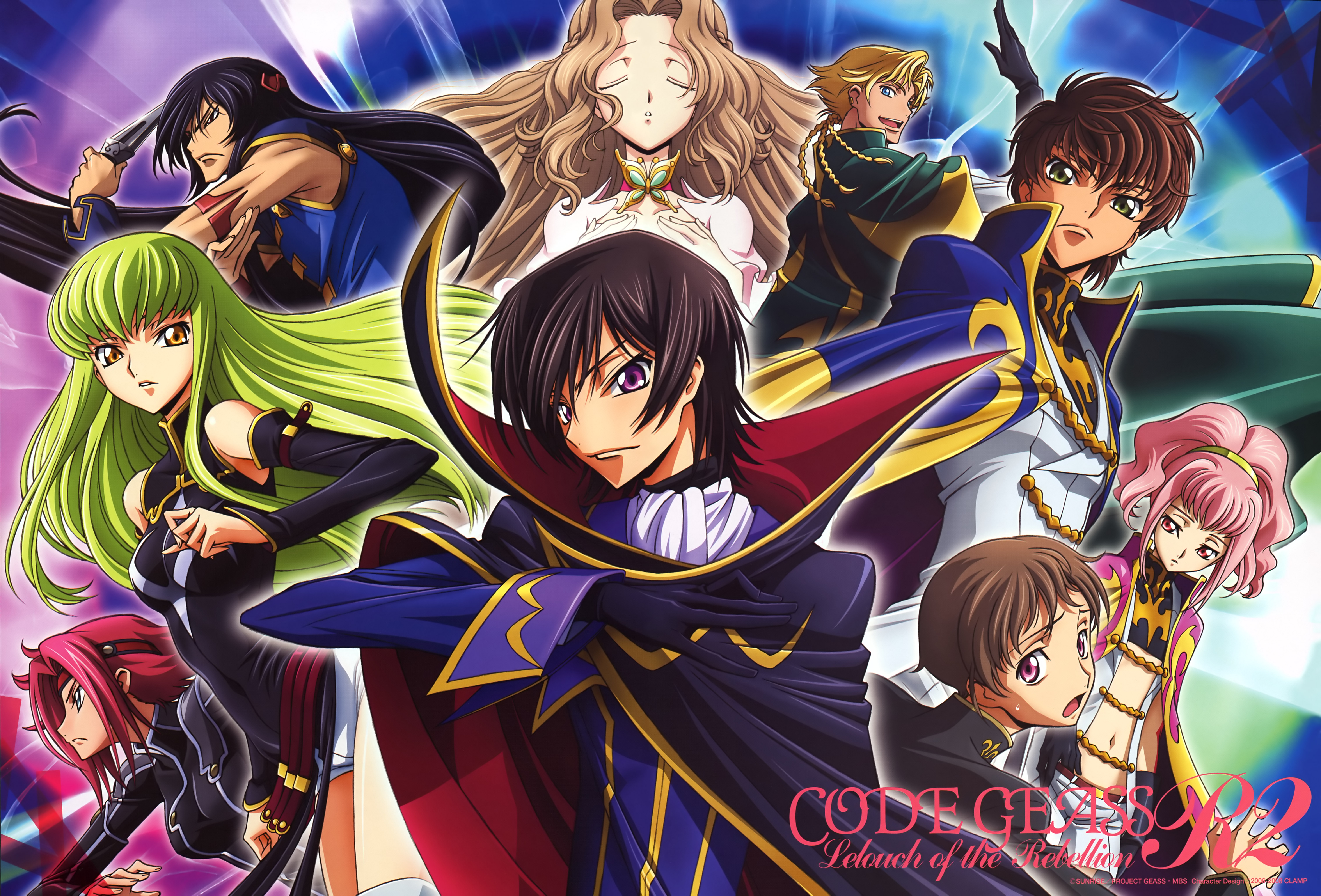 Lelouch Lamperouge Nunnally Lamperouge Anya Alstreim Rolo Lamperouge Suzaku Kururugi C C Code Geass  6028x4089