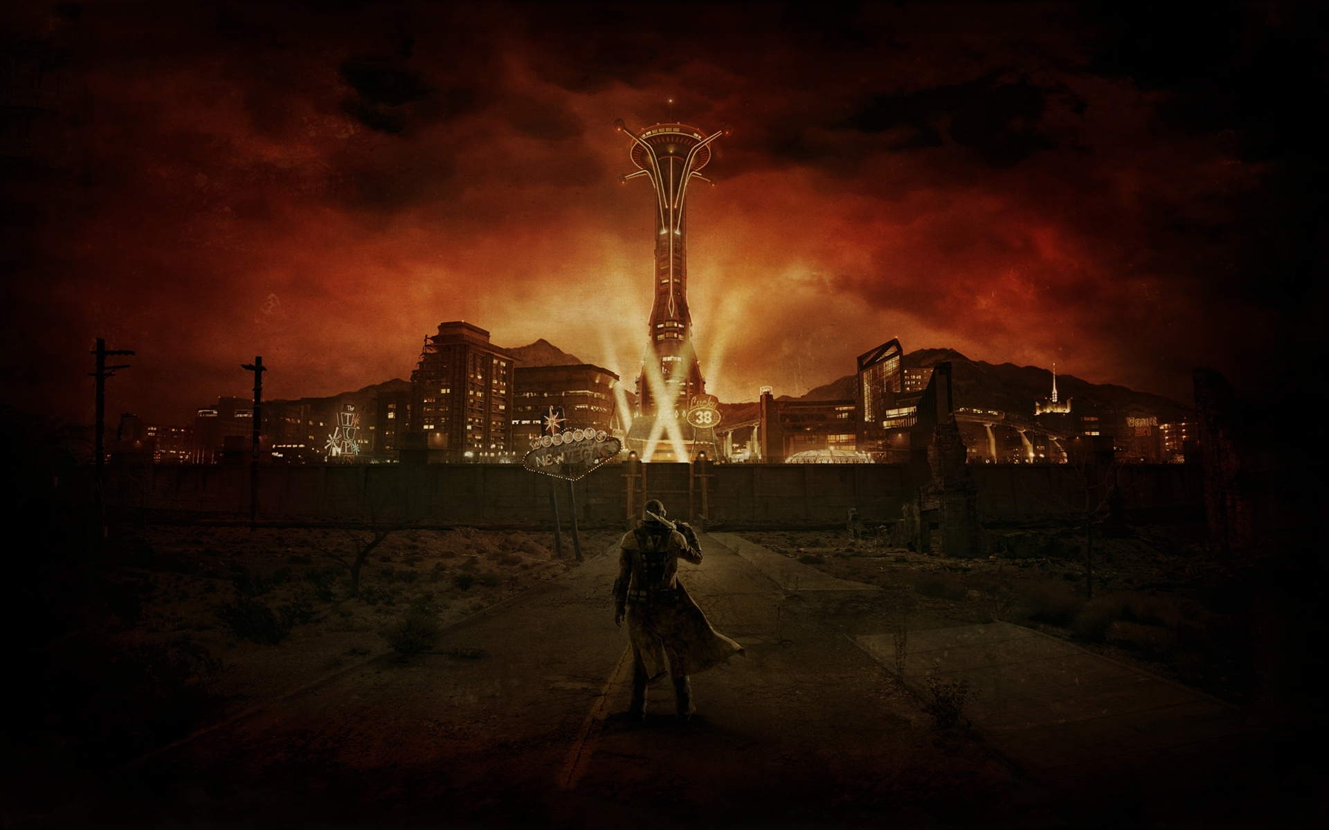 Video Games Fallout New Vegas Digital Art Wasteland Apocalyptic Obsidian Video Game Art 1920x1200