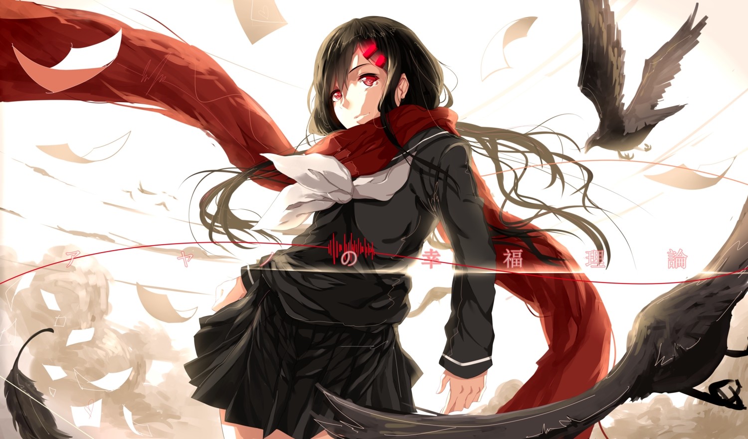 Anime Anime Girls Kagerou Project Crow Scarf Tateyama Ayano 1500x881