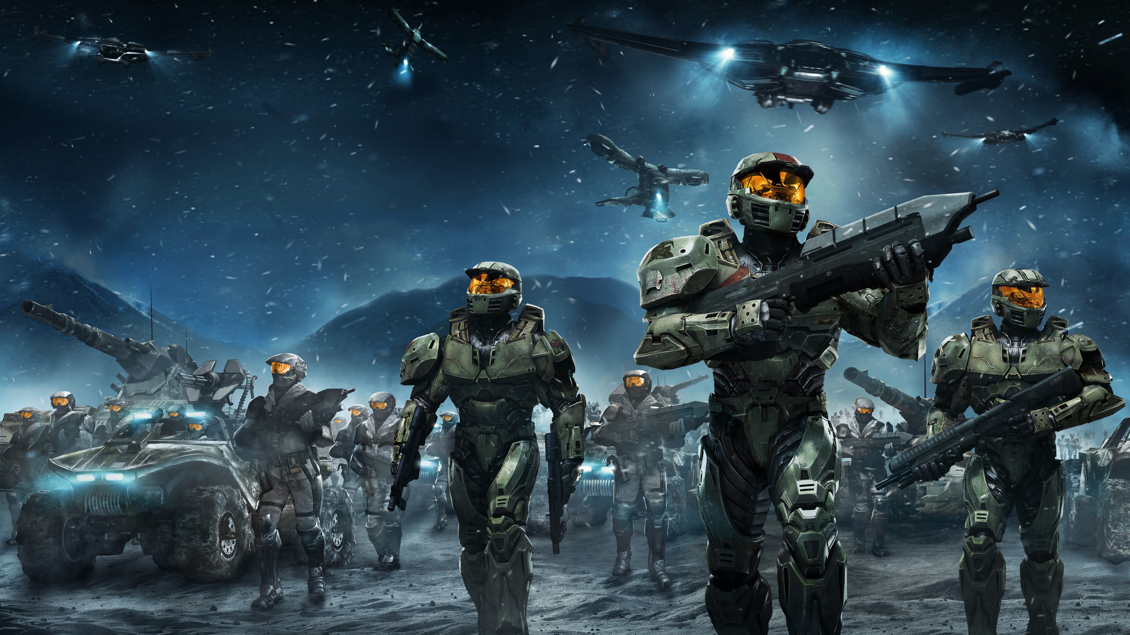 Video Games Halo Futuristic Armor Halo Wars Spartans Halo Warthog Soldier UNSC Hornet Halo Scorpion  3840x2160