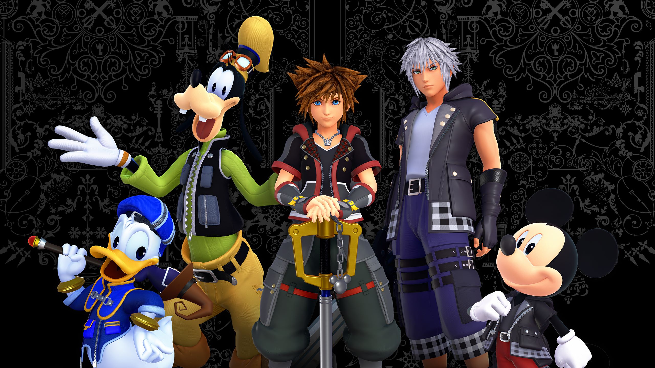 Kingdom Hearts 3 Sora Kingdom Hearts Mickey Mouse Donald Duck Goofy Kingdom Hearts 2560x1440