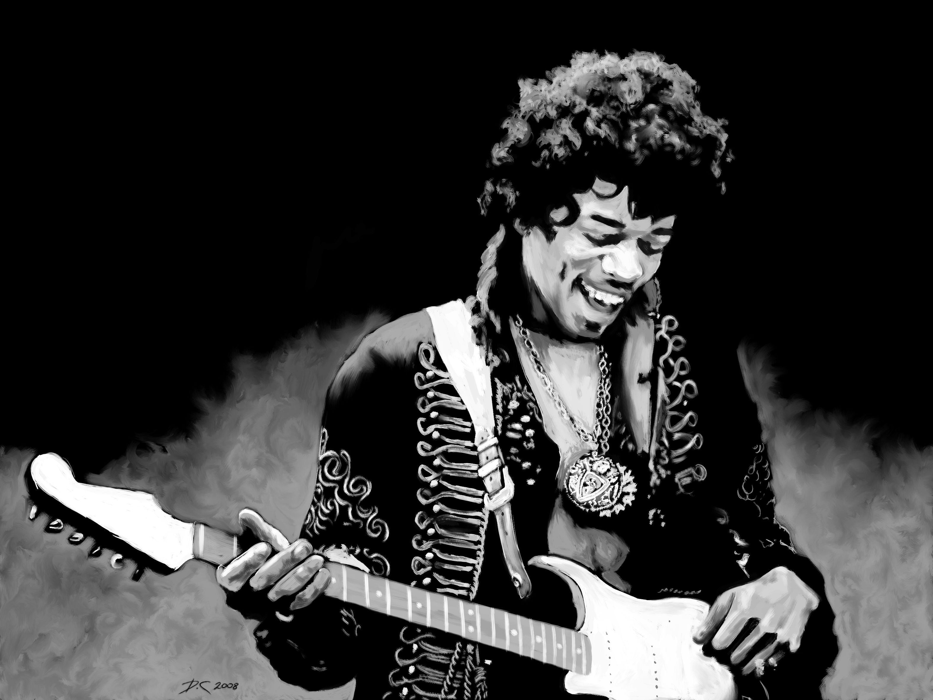Jimi Hendrix Musician Men Drawing 3150x2362