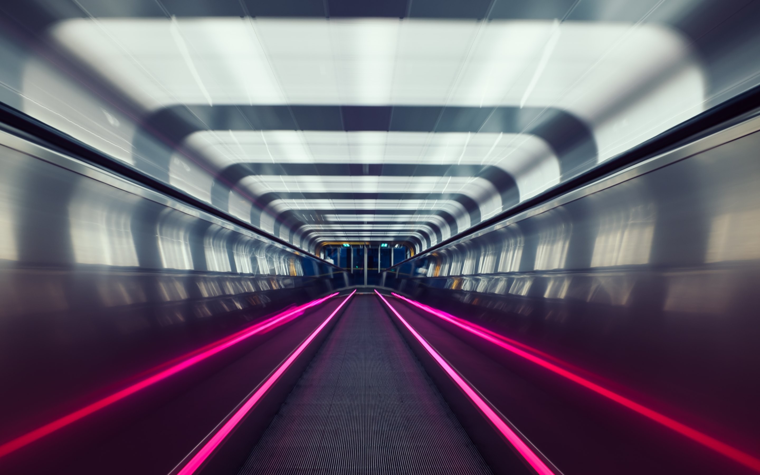 Oslo Subway Tracks Lights Pink Motion Blur Architecture 2880x1800