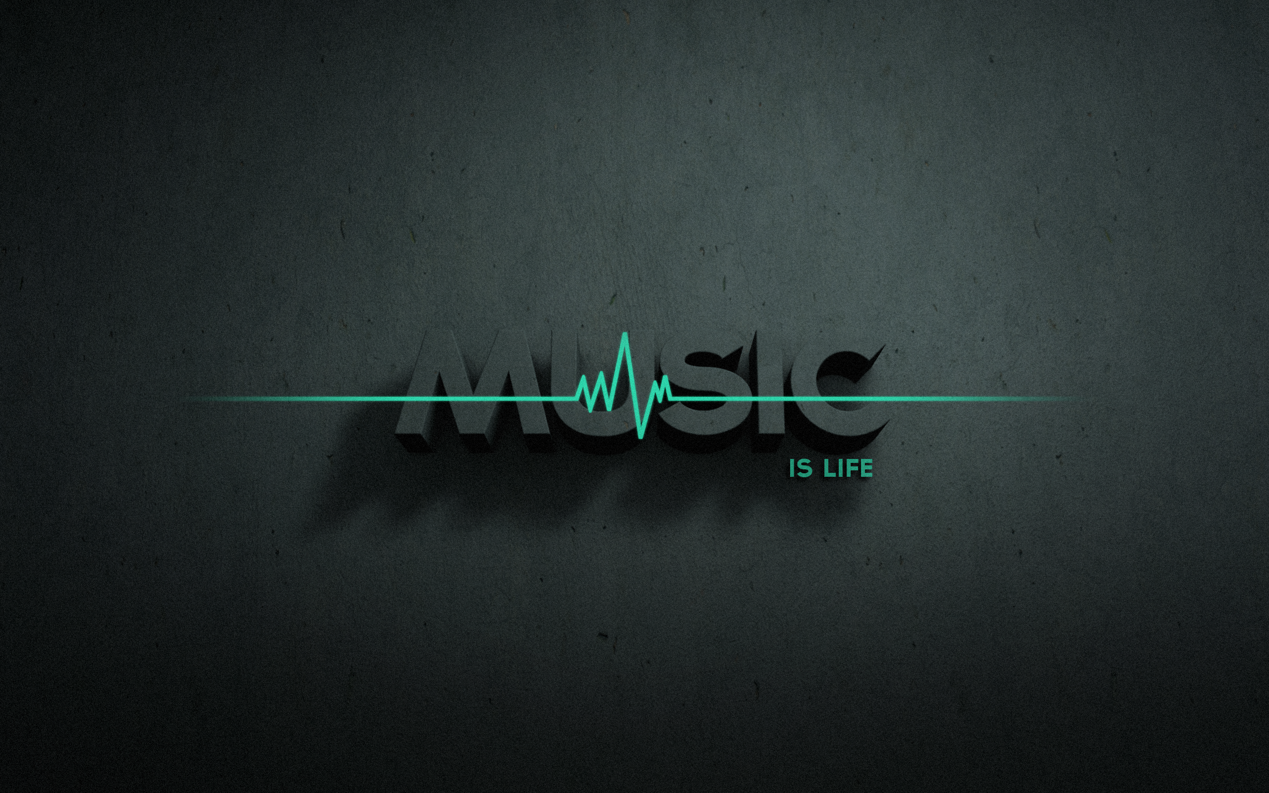 Typography Music Music Is Life Minimalism Digital Art 2560x1600