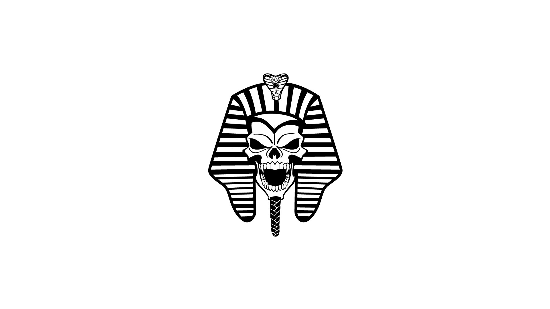 Skull Snake Egyptian Artwork Monochrome Pharaoh 1920x1080