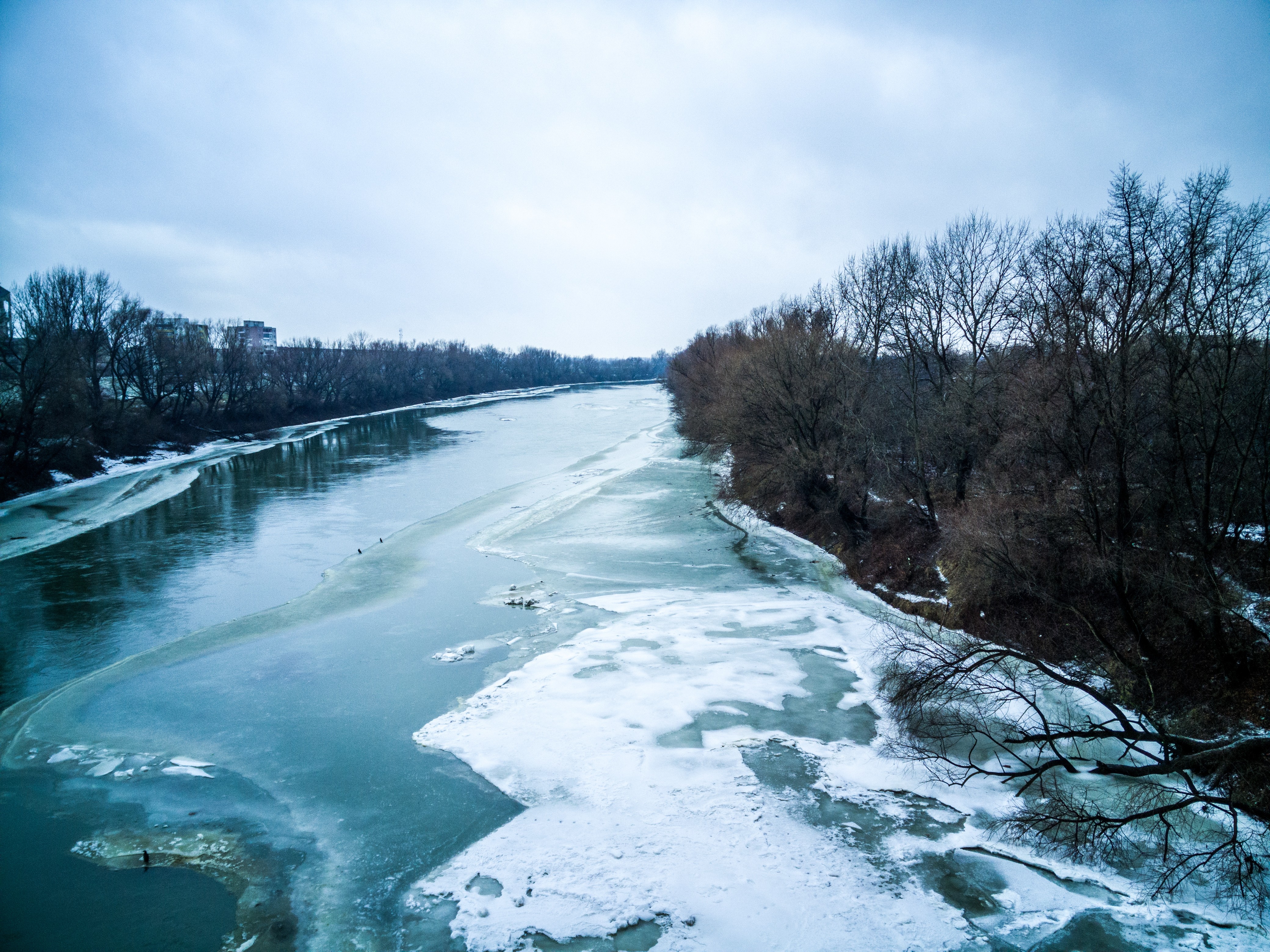River Landscape Frozen River Ice Winter Water 4160x3120