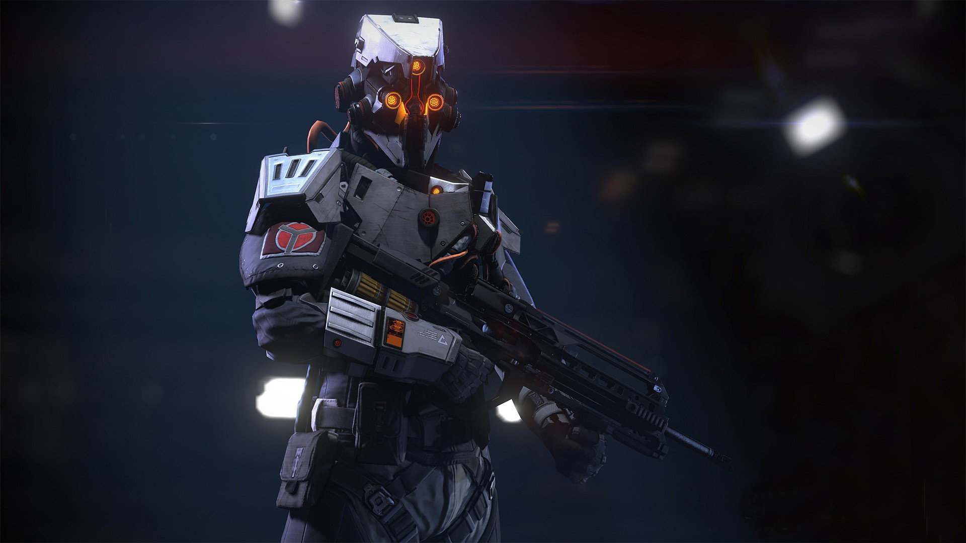 CGi Soldier Armor Weapon Science Fiction Cyborg Killzone Video Games Futuristic Helmet Gun Killzone  1920x1080