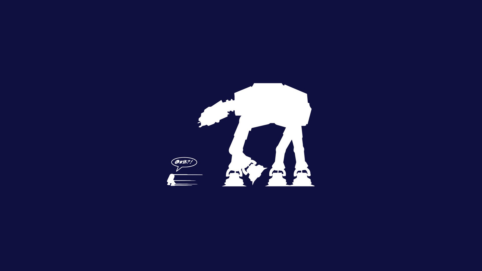 Star Wars Humor Minimalism R2 D2 AT AT 1920x1080