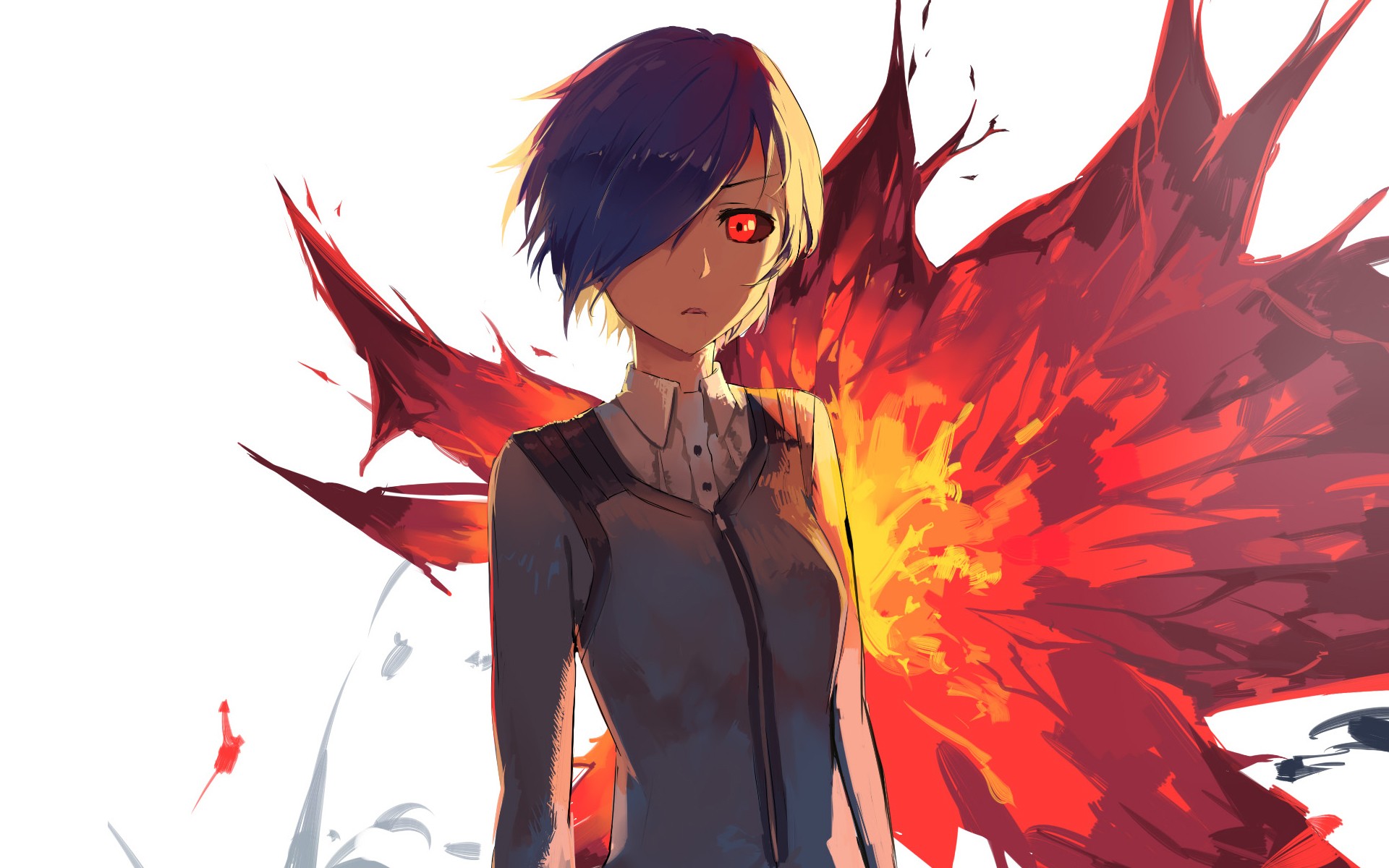 Tokyo Ghoul Kirishima Touka Anime Girls Anime Red Eyes 1920x1200