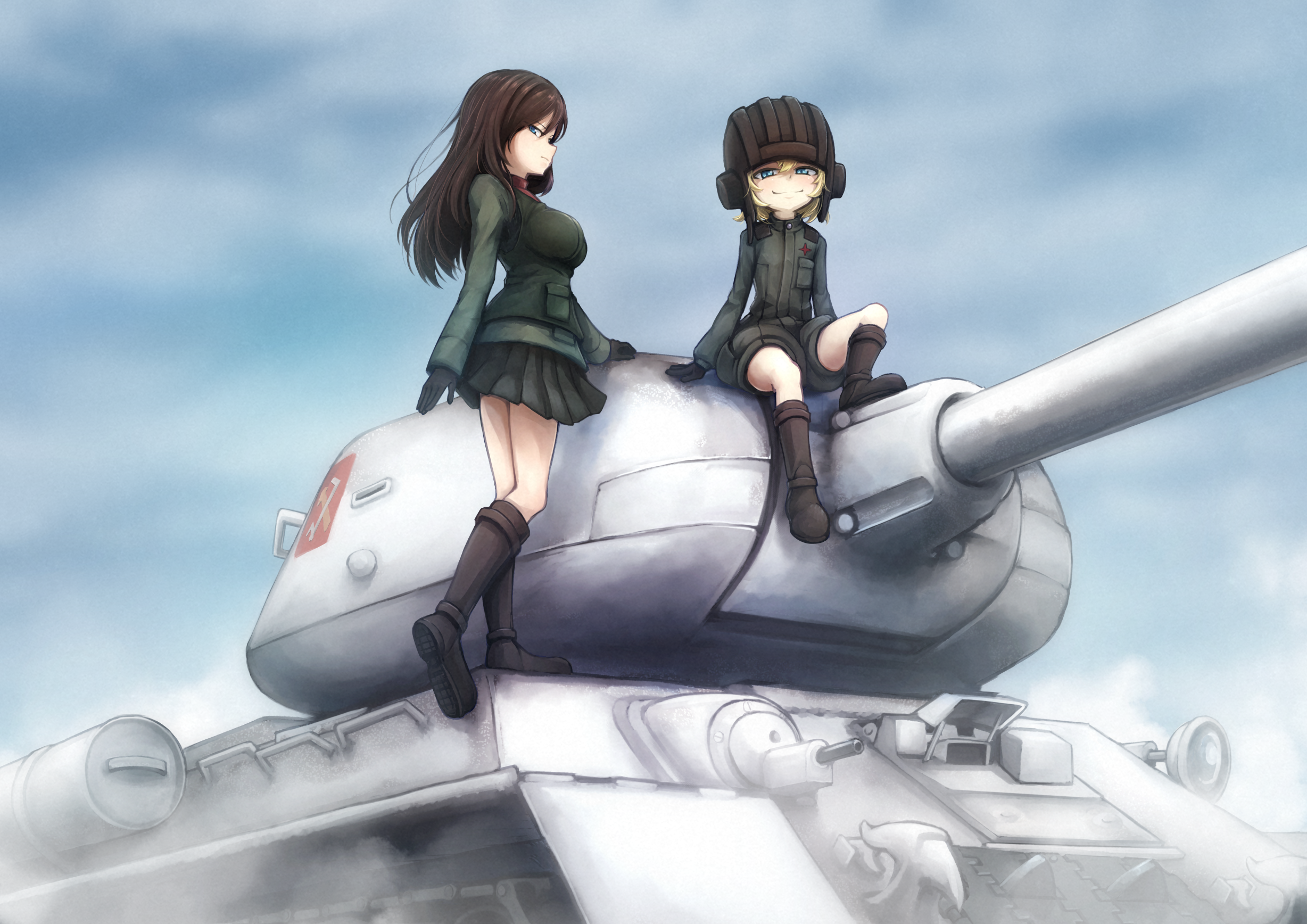 Katyusha Girls Und Panzer Nonna Girls Und Panzer Girls Und Panzer T 34 85 Gloves 2456x1736
