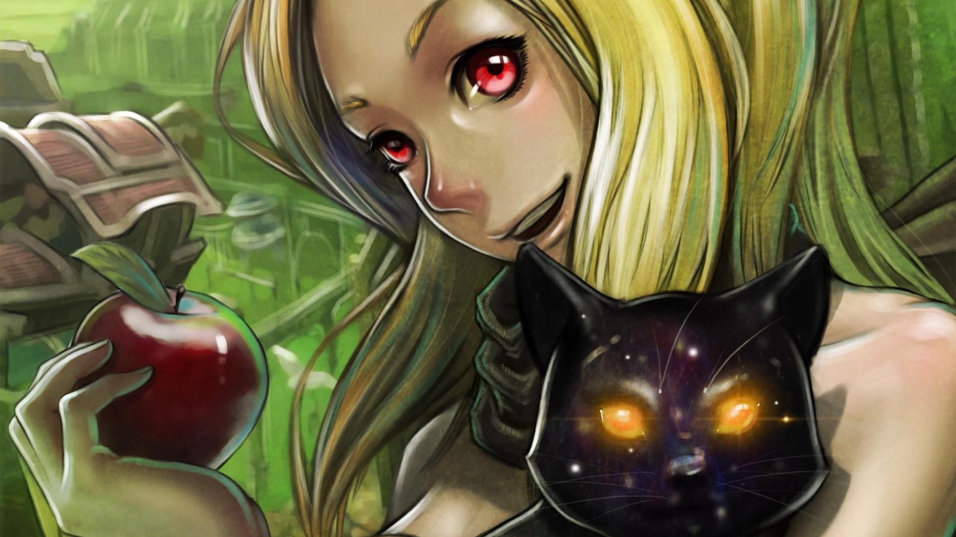 Gravity Rush Video Games Apples Cats Anime Girls Anime Red Eyes 1920x1080