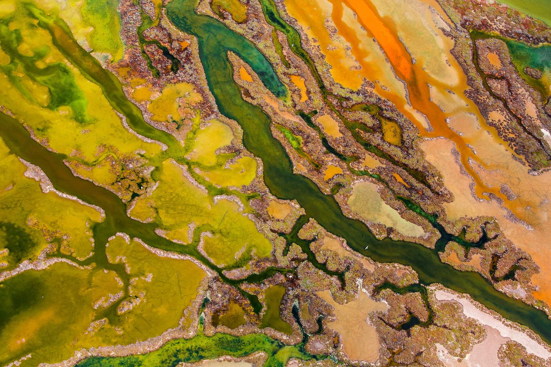 Aerial View Photography Nature Landscape River Andalusia Spain Abstract Colorful 1920x1280