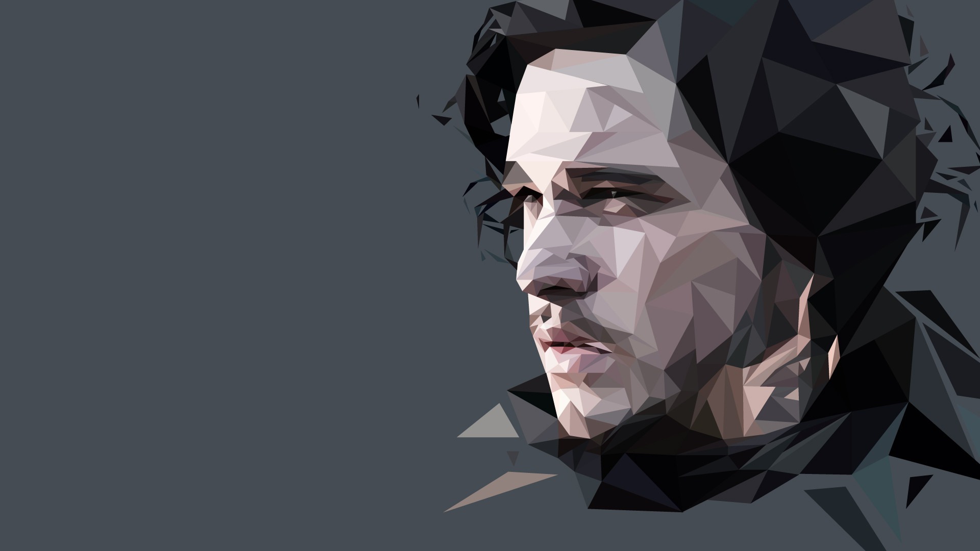 Game Of Thrones Jon Snow Abstract Tv Series Vector Graphics Low Poly 1920x1080
